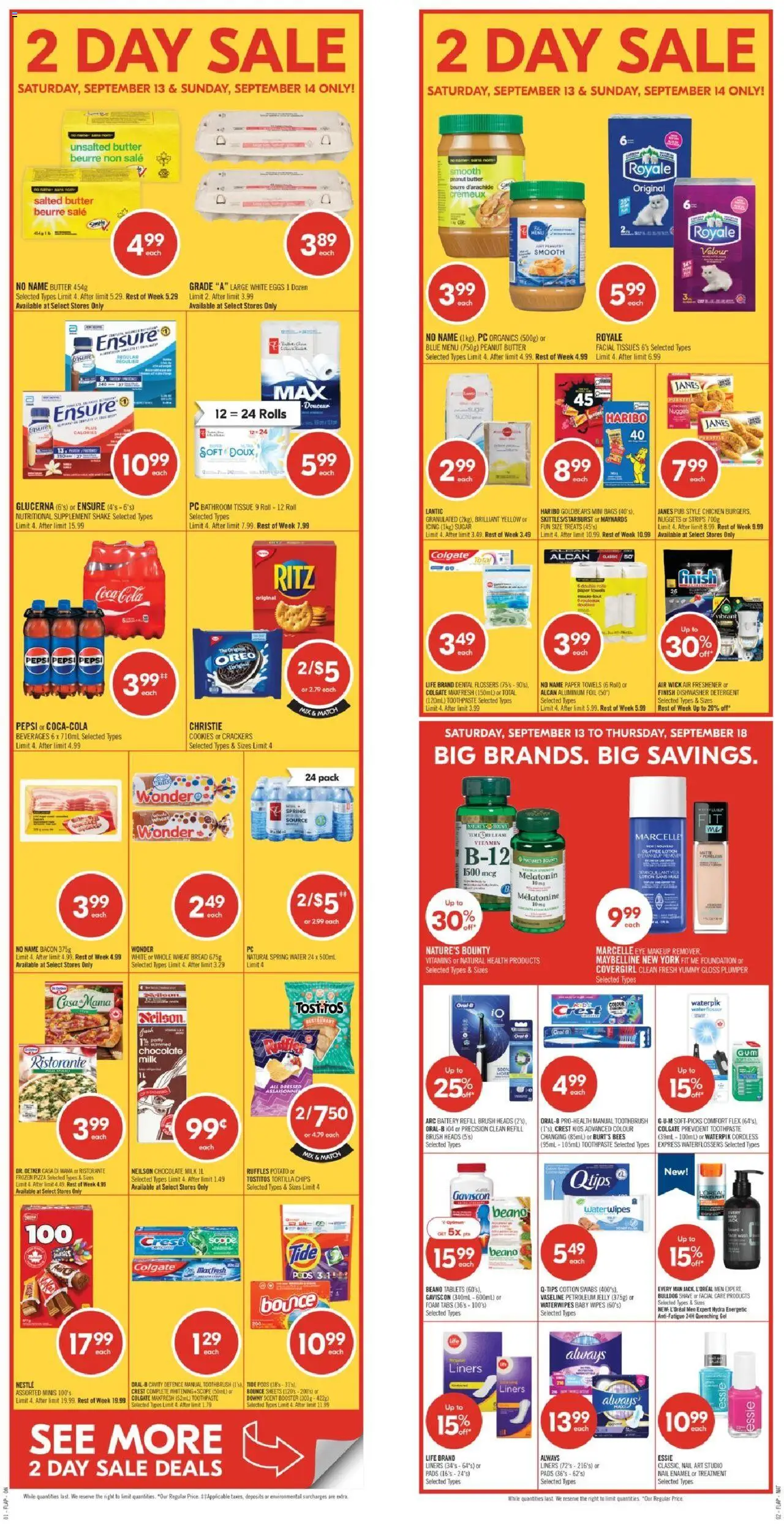 Shoppers flyer valid from 13.09.2025 | Page: 1 | Products: PC, Butter, Bread, Chocolate