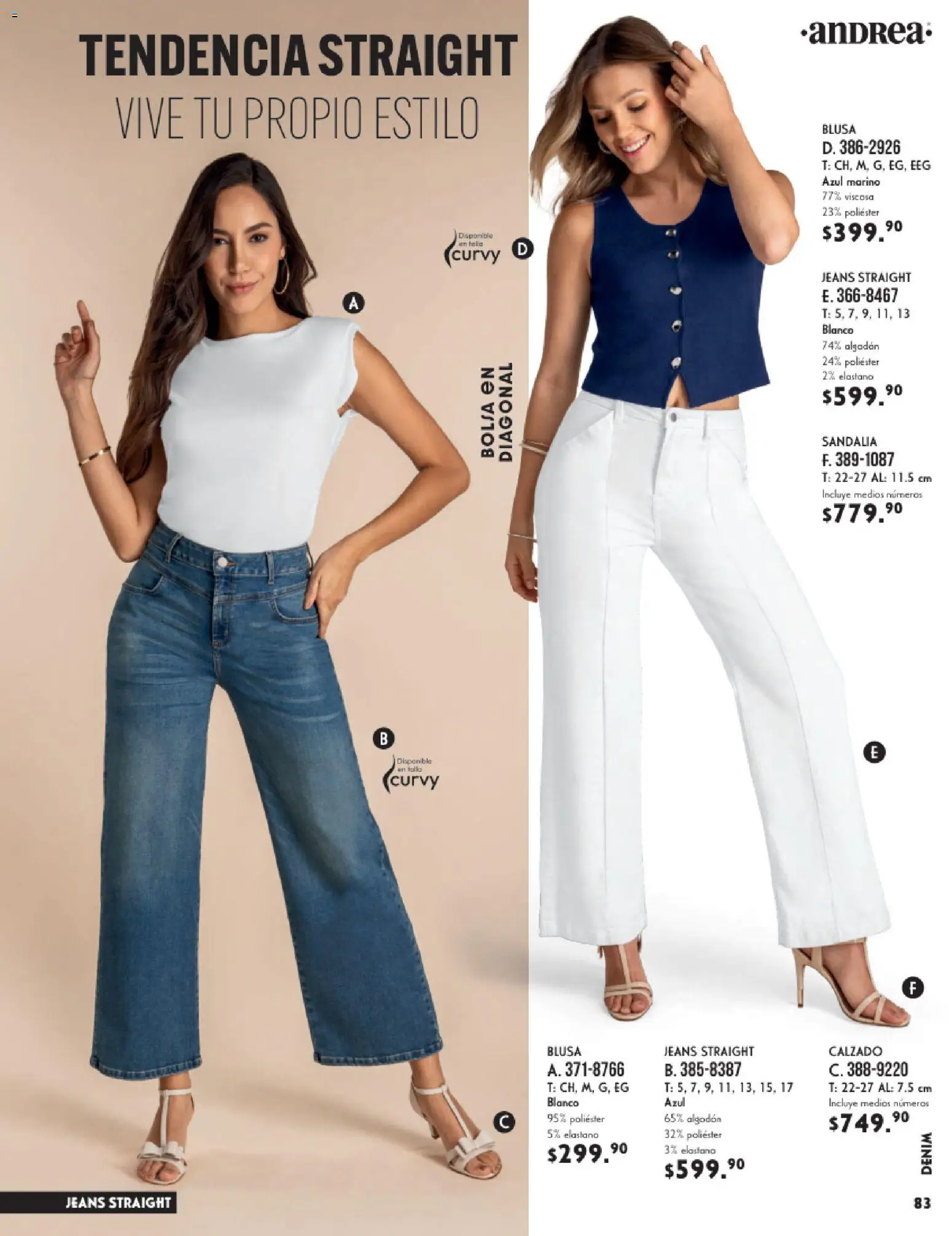 Nuevas ofertas de Andrea válidas en toda la República Mexicana desde el 25.01.2026. ¡Encuentra las mejores ofertas en Andrea catálogo Vestir! | Página: 83 | Productos: Blusa, Bolsa, Algodón