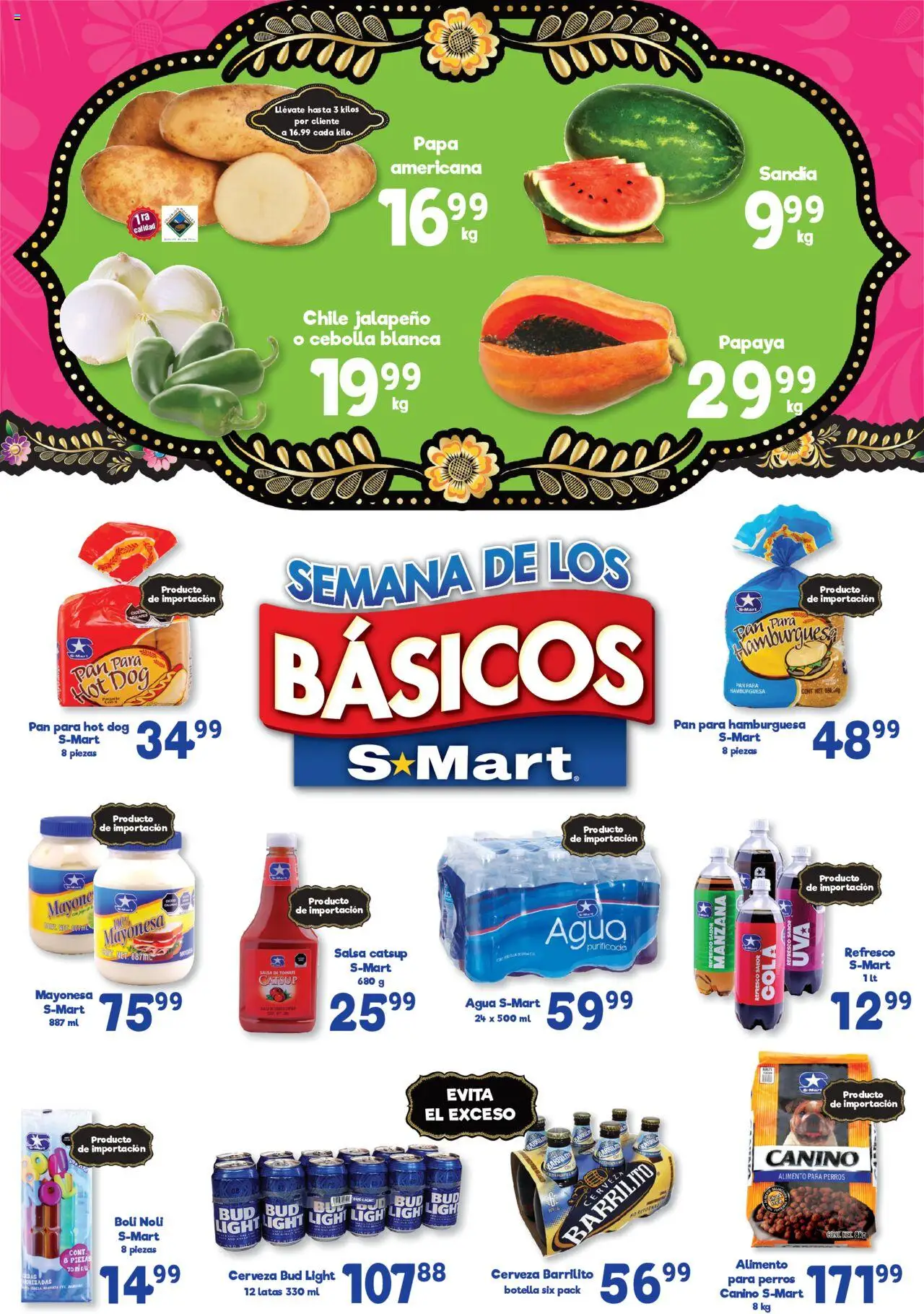 Nuevas ofertas de S-Mart válidas en toda la República Mexicana desde el 22.08.2025. ¡Encuentra las mejores ofertas en S-Mart - Folleto - Juarez! | Página: 5 | Productos: Sandía, Manzana, Cerveza, Salsa de tomate