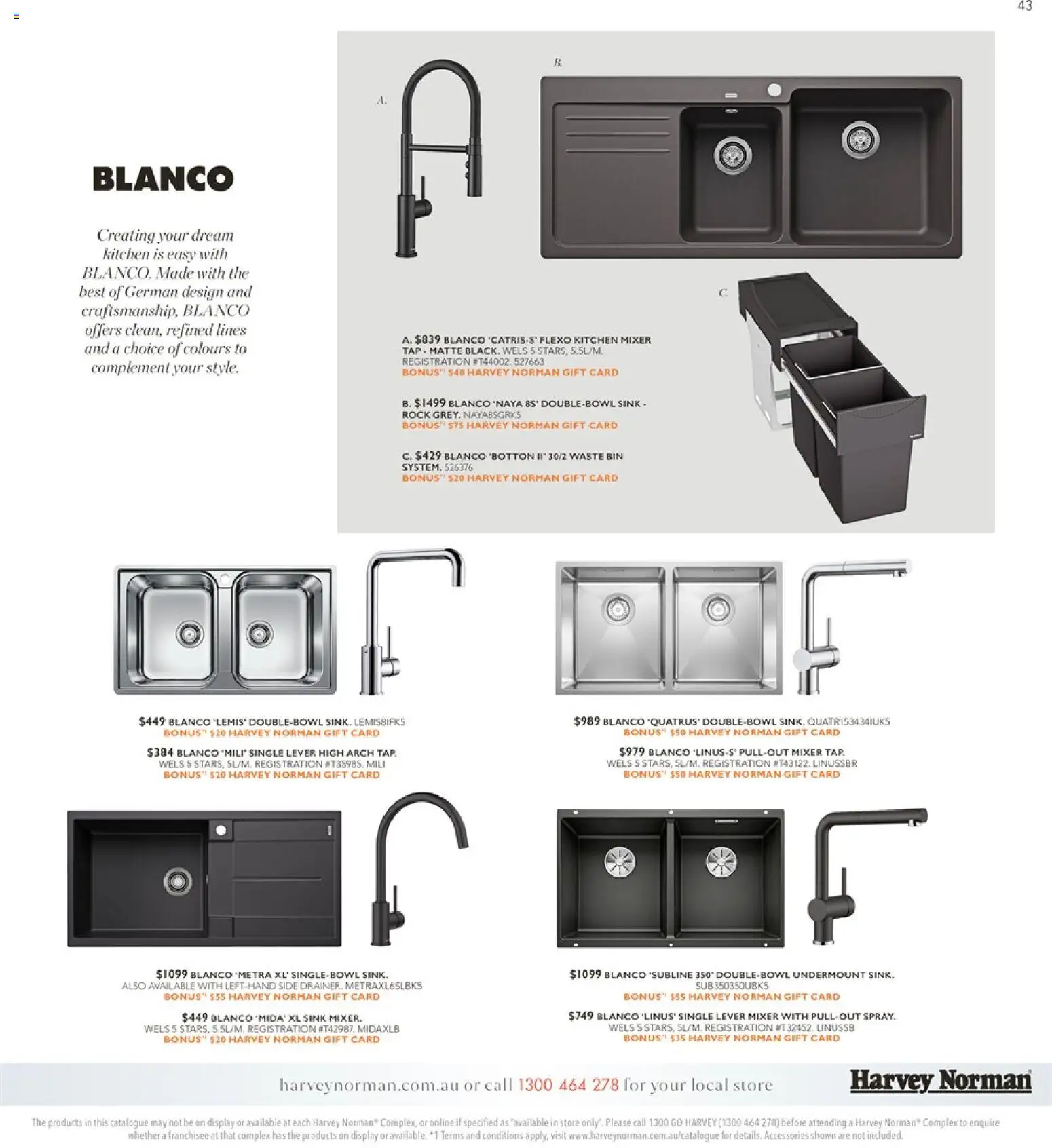 Harvey Norman catalogue - valid from 29.04.2026 | Page: 43 | Products: Sink, Tap, Mixer