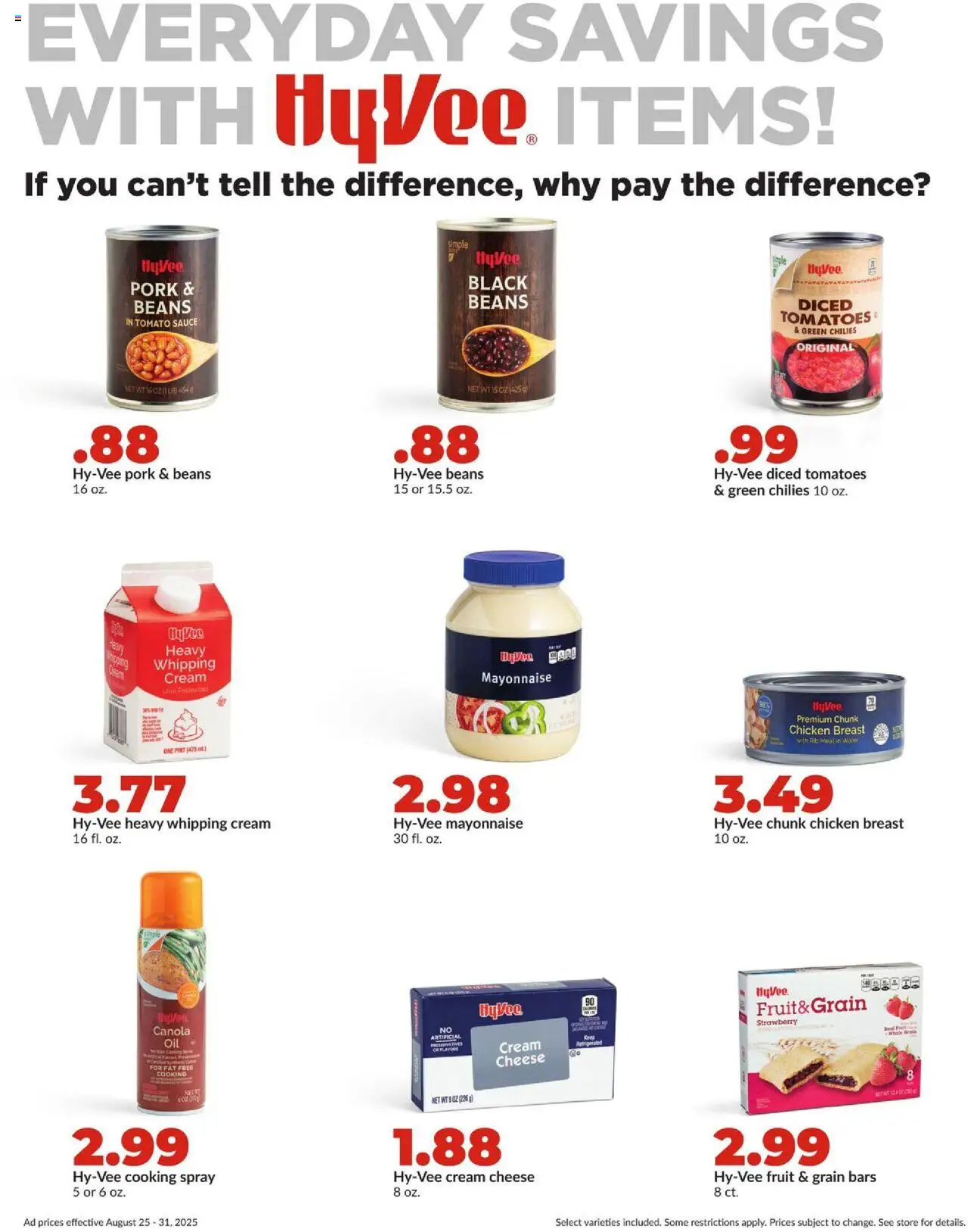 HyVee Weekly Ad - valid from 25.08.2025 | Page: 22 | Products: Tomatoes, Water, Mayonnaise, Sauce