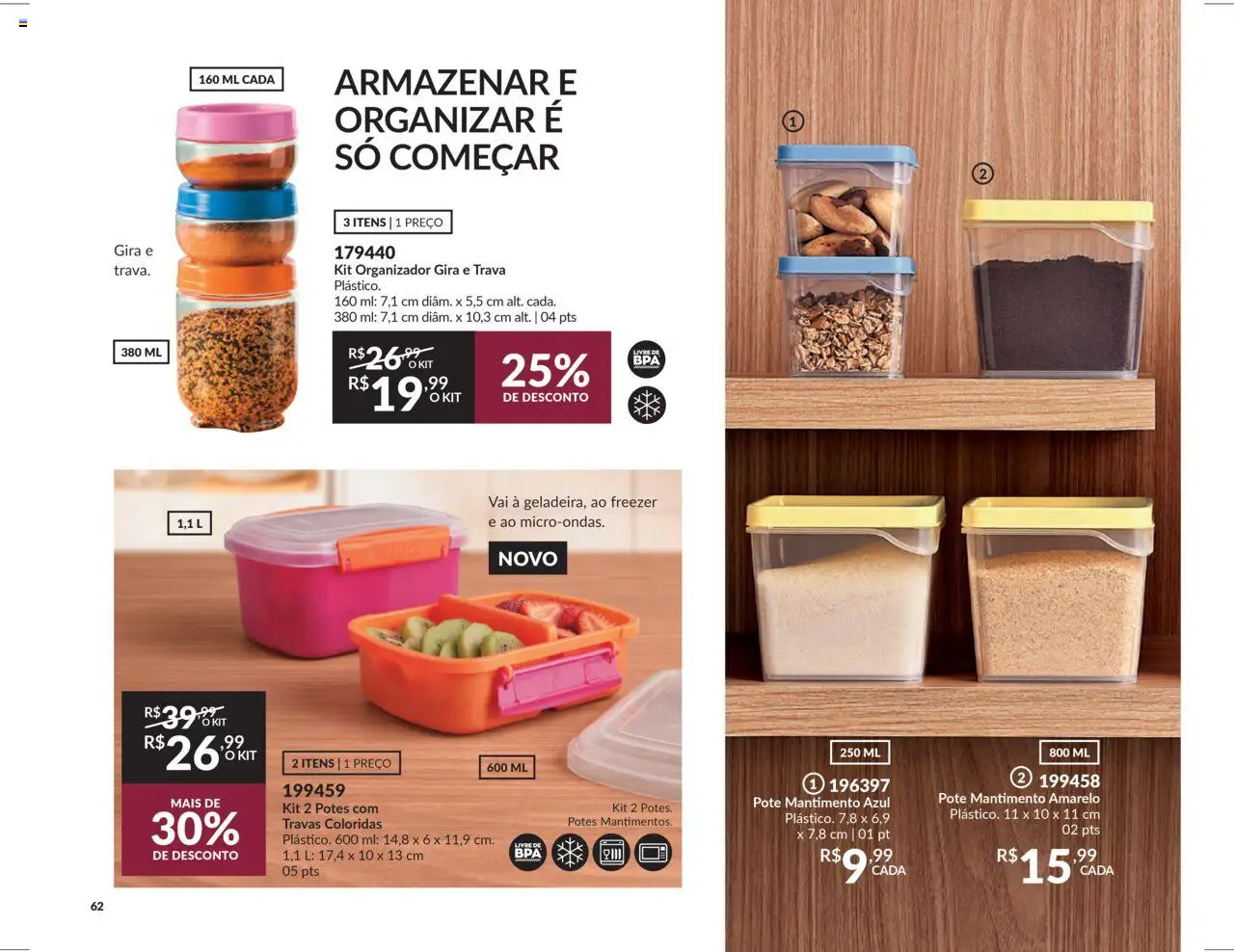 Avon Folheto - válido de 16.06.2025 | Página: 62 | Produtos: Organizador, Freezer, Potes