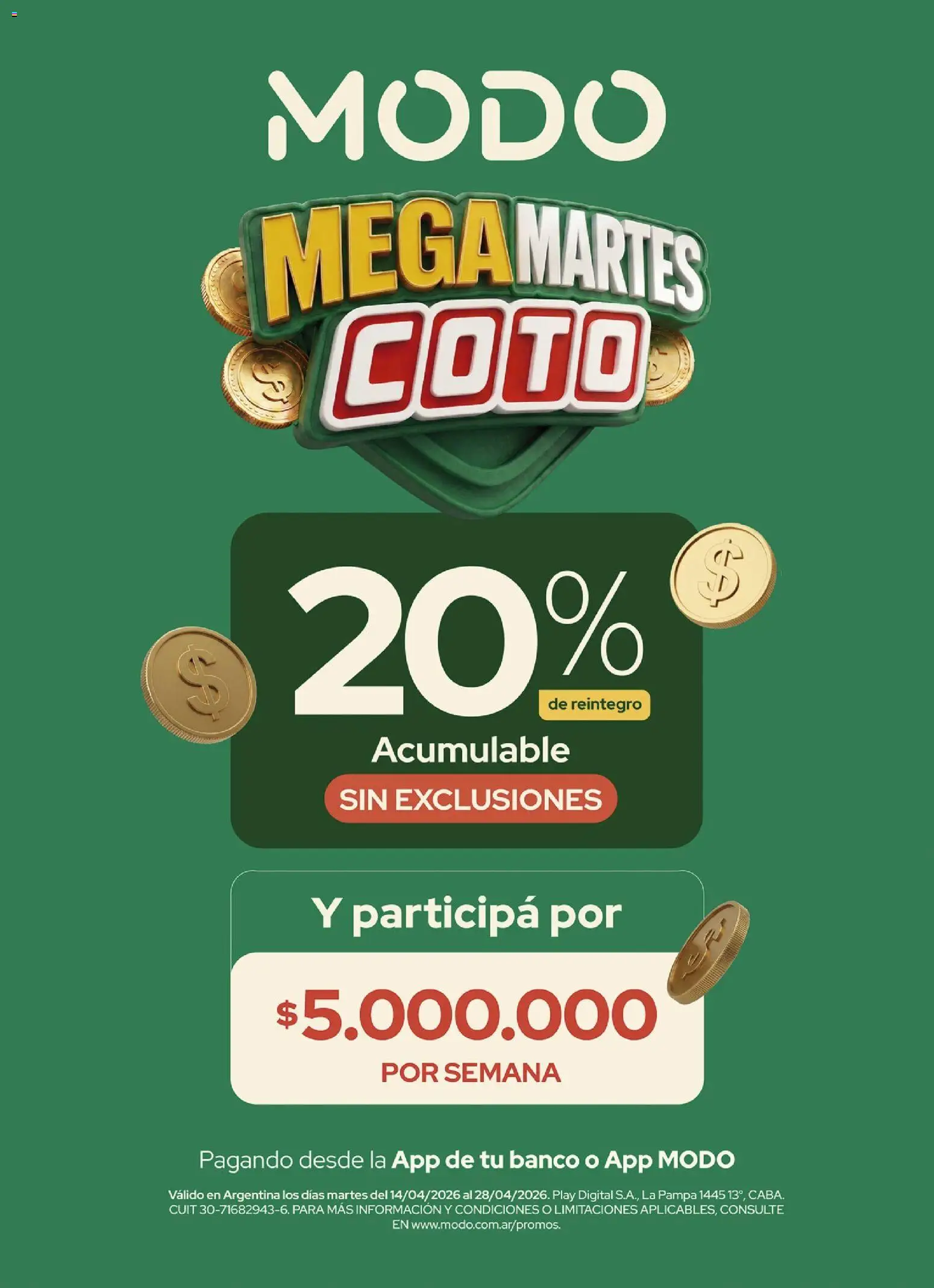 Coto - Modo Sorteo │ válido desde el 14.04.2026 | Página: 1 | Productos: Banco