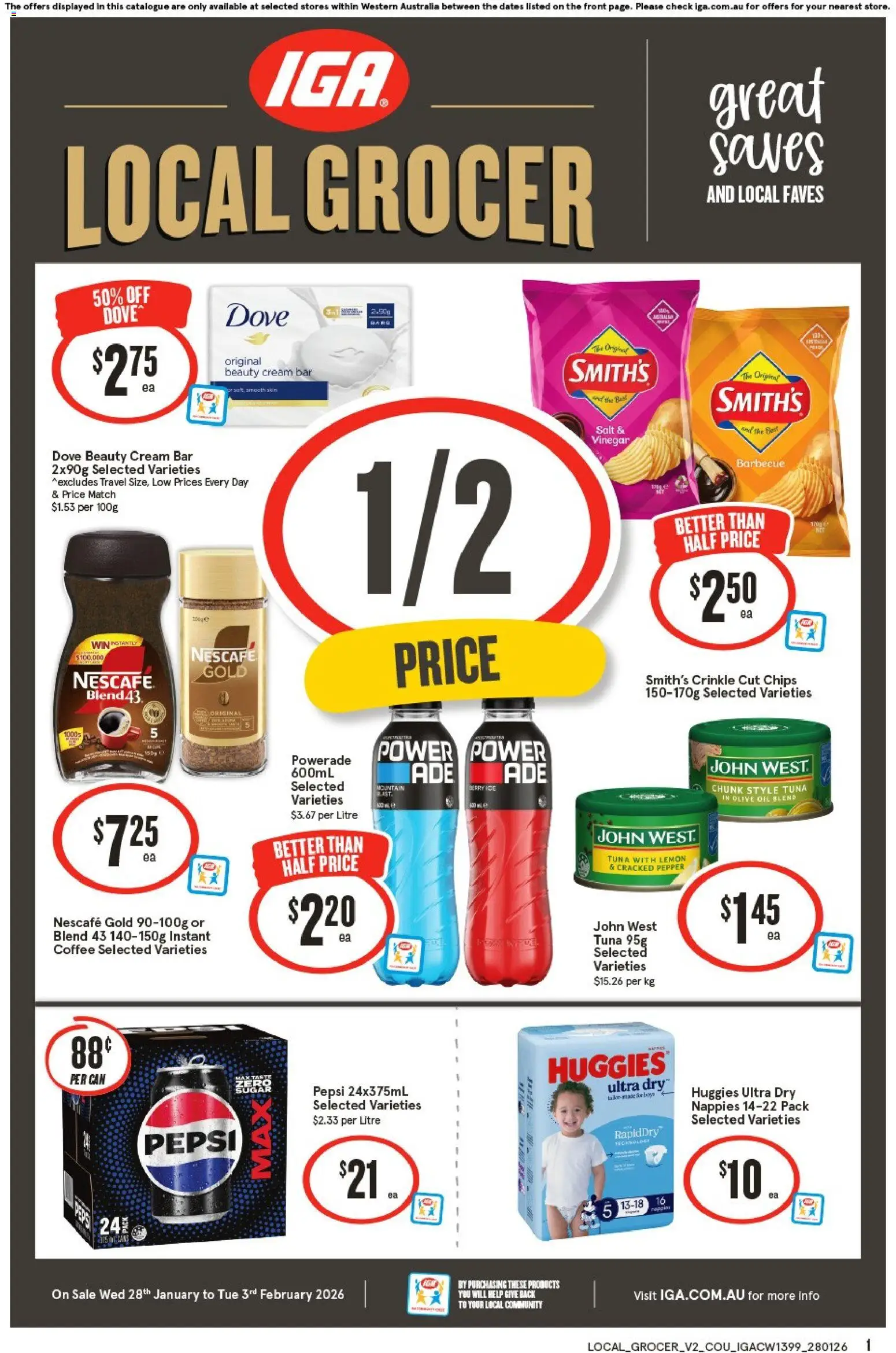 IGA catalogue - valid from 28.01.2026 | Page: 1 | Products: Oil, Chips, Cream, Pepper