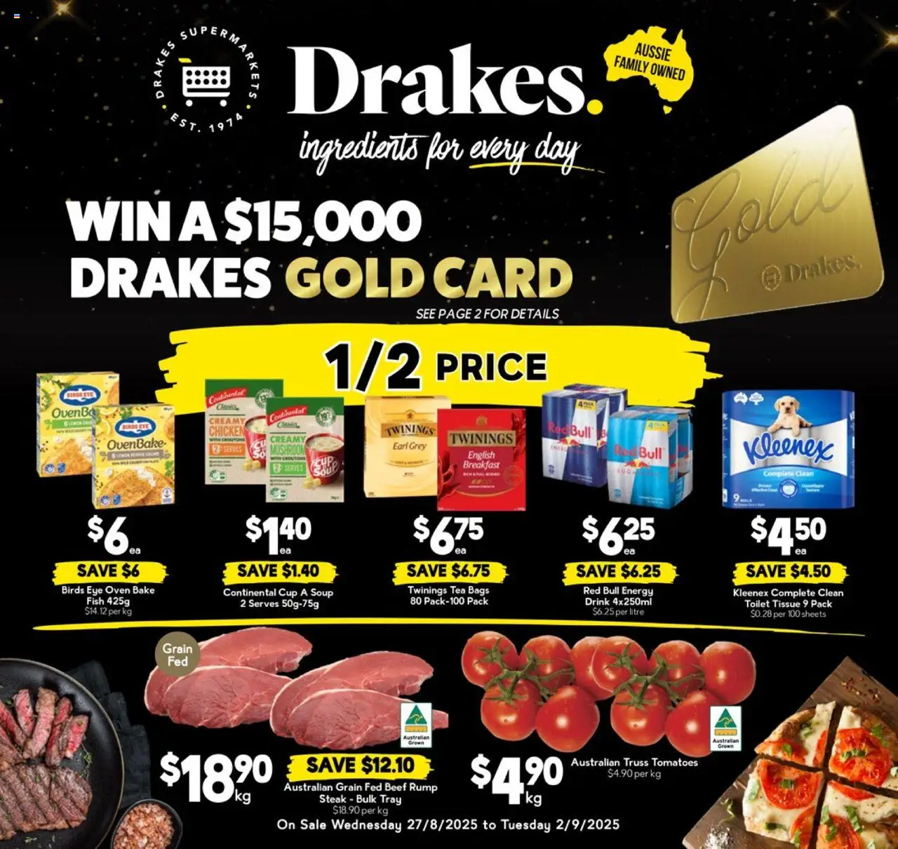 Drakes catalogue - valid from 27.08.2025 | Page: 1 | Products: Chicken, Tea, Beef, Soup