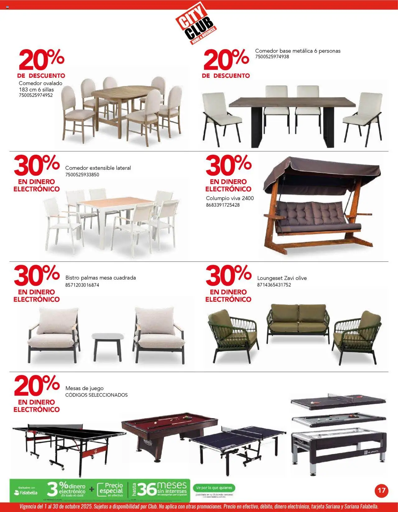 Nuevas ofertas de City Club válidas en toda la República Mexicana desde el 01.10.2025. ¡Encuentra las mejores ofertas en City Club - Catálogo! | Página: 15 | Productos: Columpio, Juego, Mesa