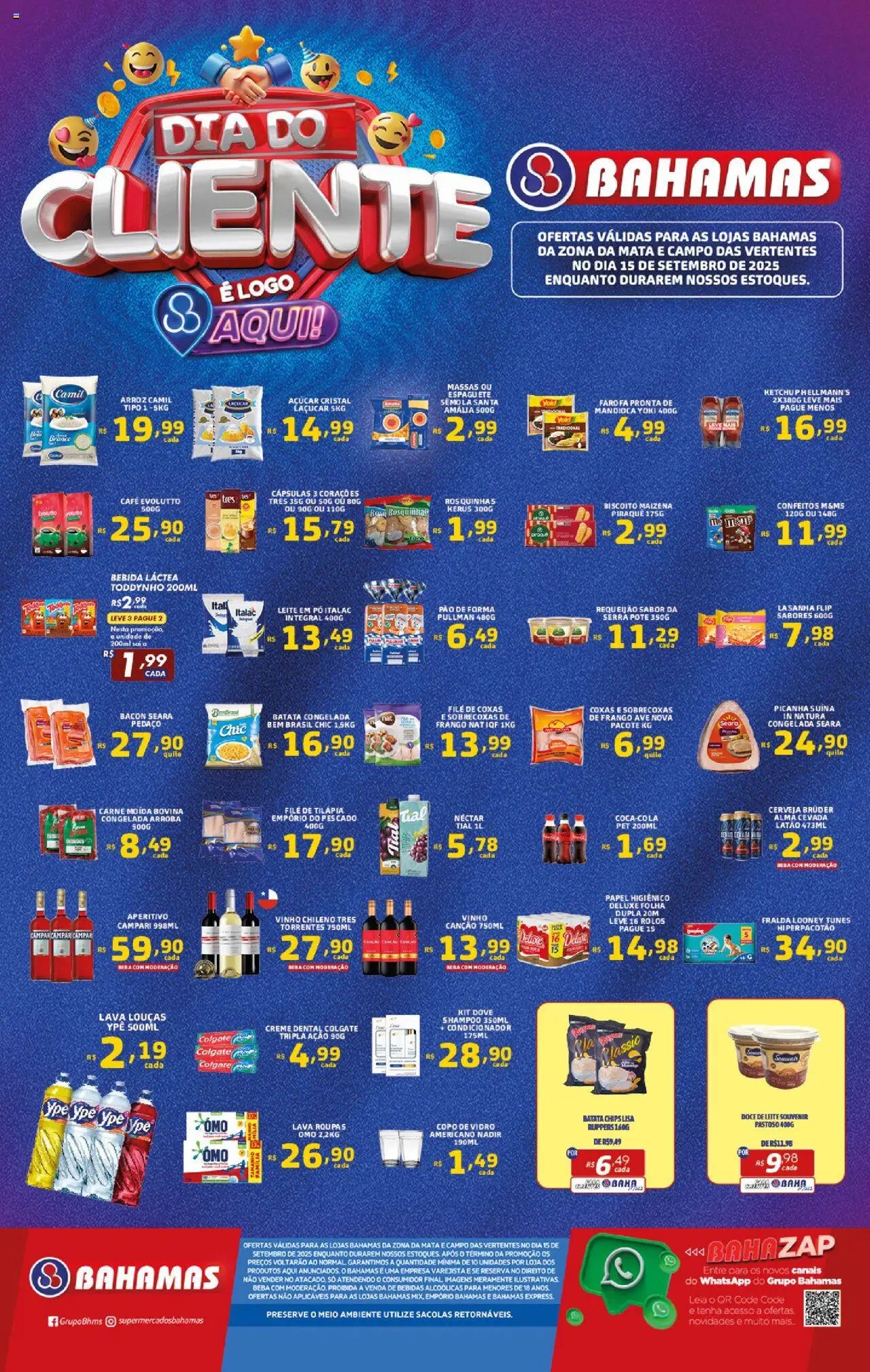Bahamas Supermercados Folheto - válido de 15.09.2025 | Página: 1 | Produtos: Pó, Leite, Creme, Frango