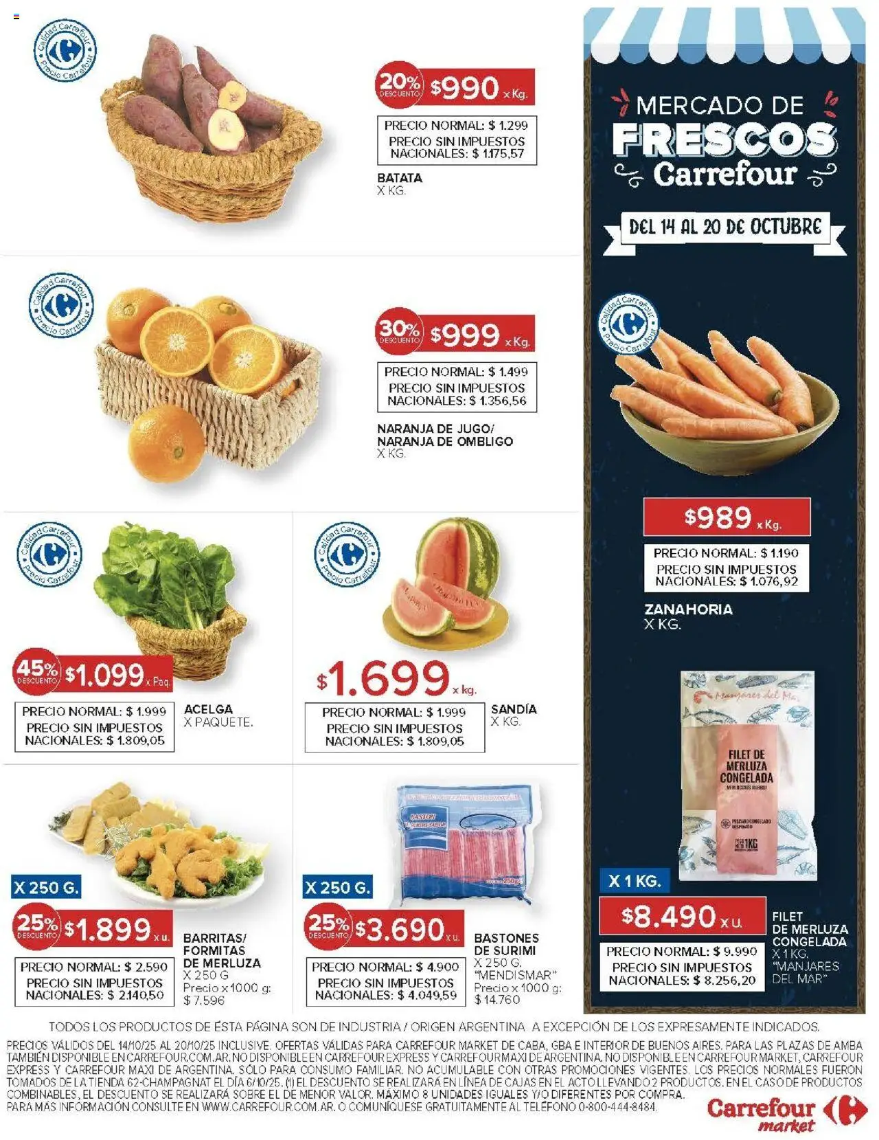 Carrefour ofertas │ válido desde el 14.10.2025 | Página: 47 | Productos: Teléfono, Caso, Sobre, Acelga