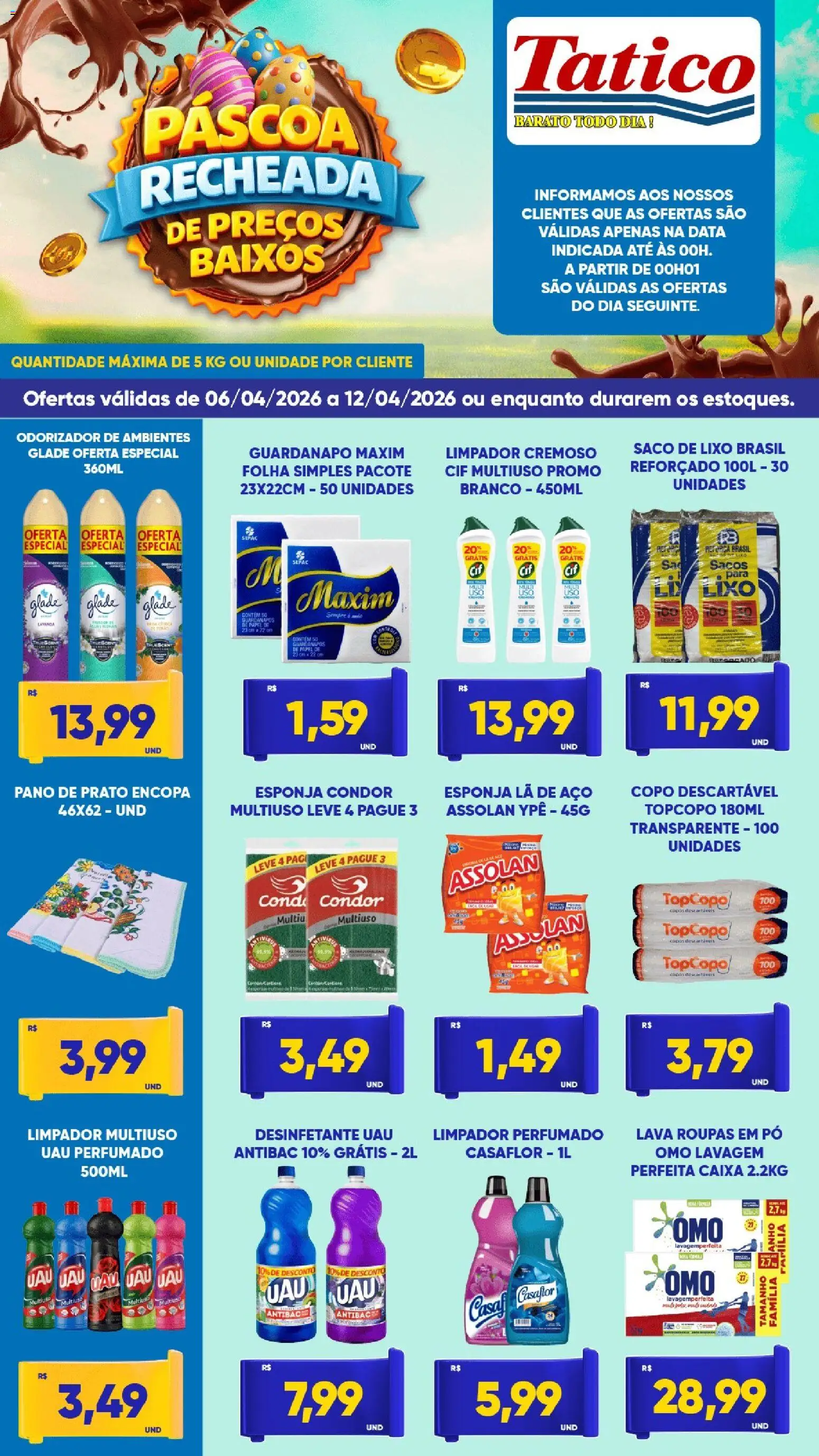 Tatico Folheto - válido de 06.04.2026 | Página: 8 | Produtos: Caixa, Roupas, Desinfetante, Guardanapo
