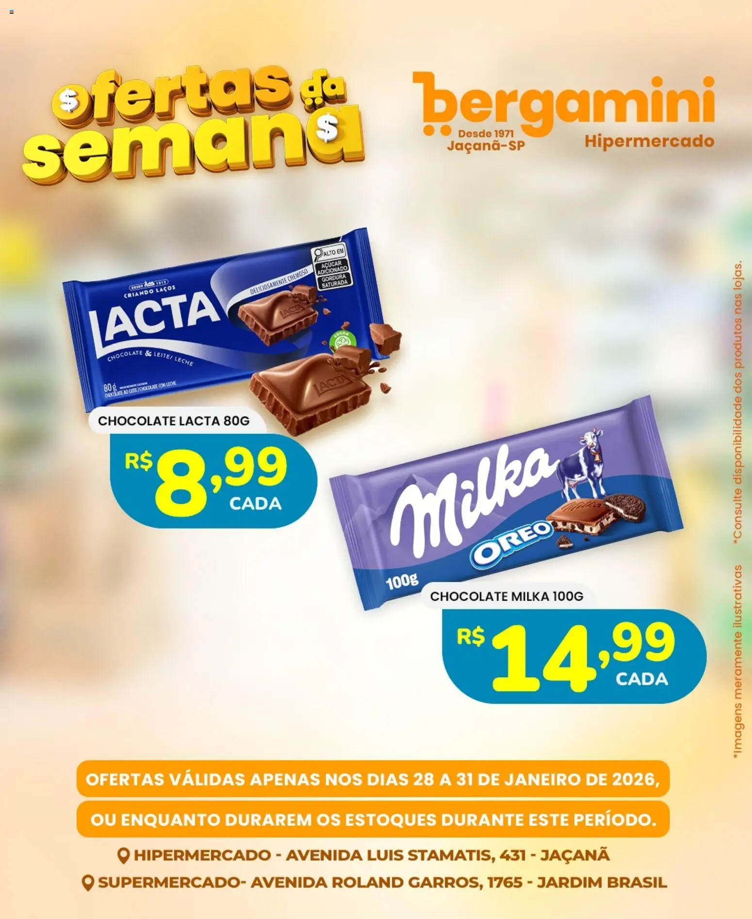 Supermercado Bergamini Folheto - válido de 28.01.2026 | Página: 11 | Produtos: Chocolate, Açúcar