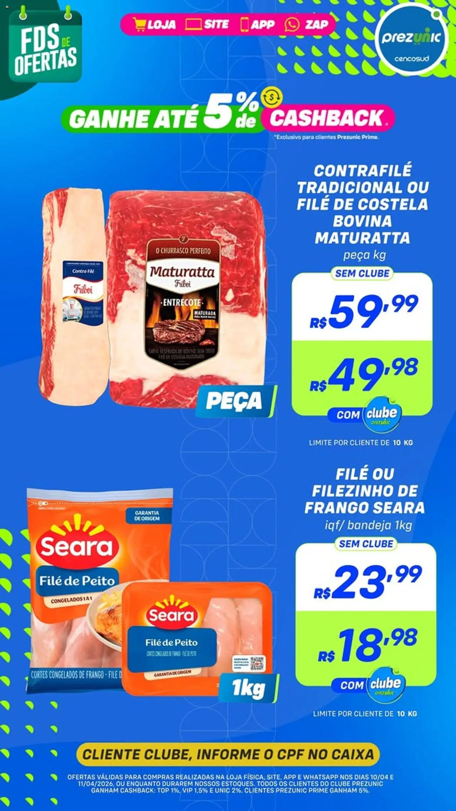 Prezunic Folheto - válido de 10.04.2026 | Página: 2 | Produtos: Contra filé, Caixa, Carne, Bandeja
