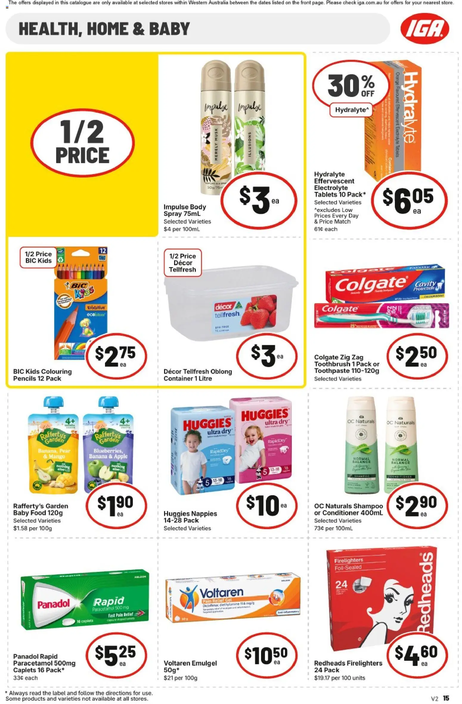 IGA catalogue - valid from 24.12.2025 | Page: 15 | Products: Shampoo, Toothpaste, Mango, Pain relief