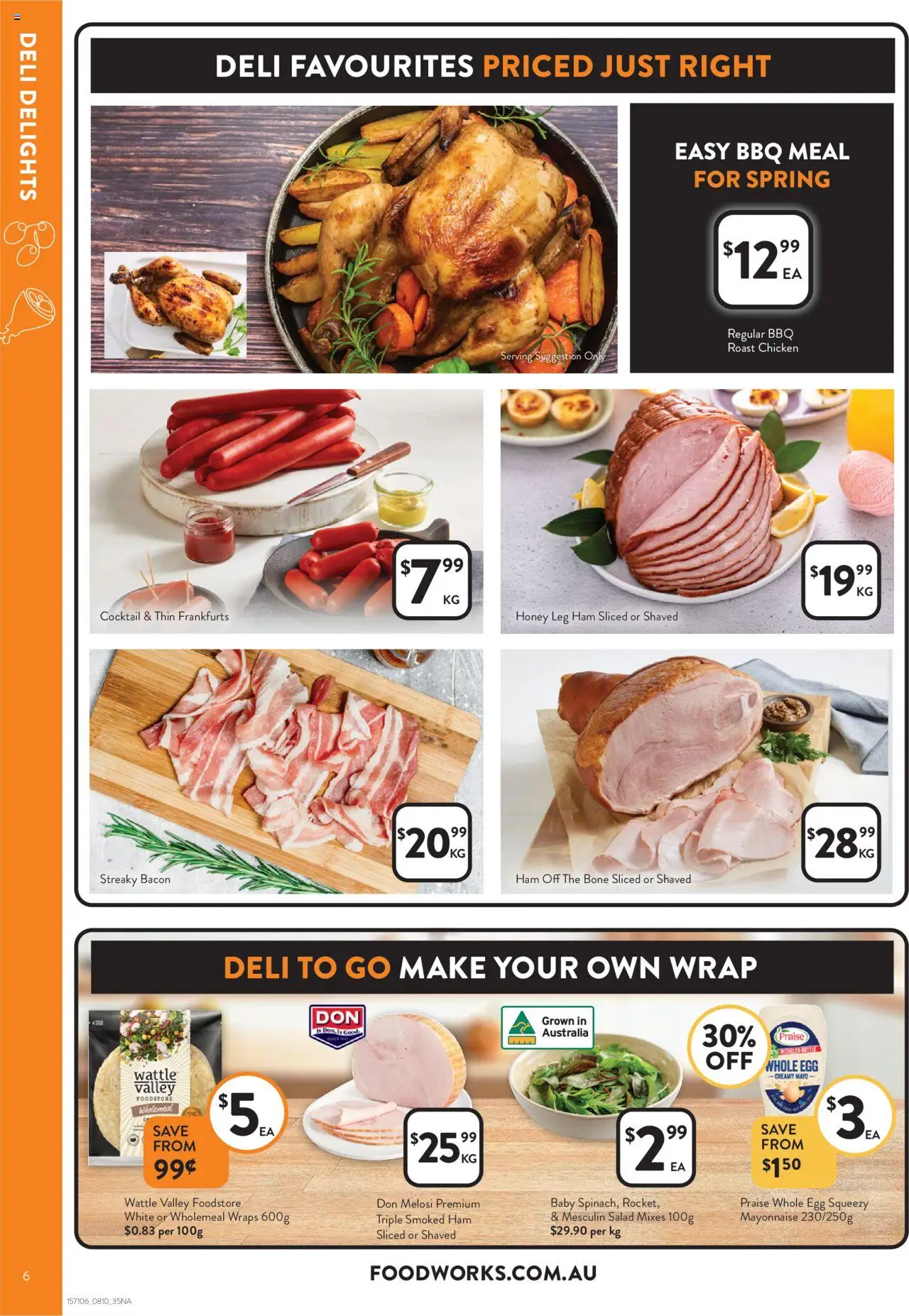 Foodworks catalogue - valid from 08.10.2025 | Page: 6 | Products: Ham, Honey, Chicken, Mayonnaise