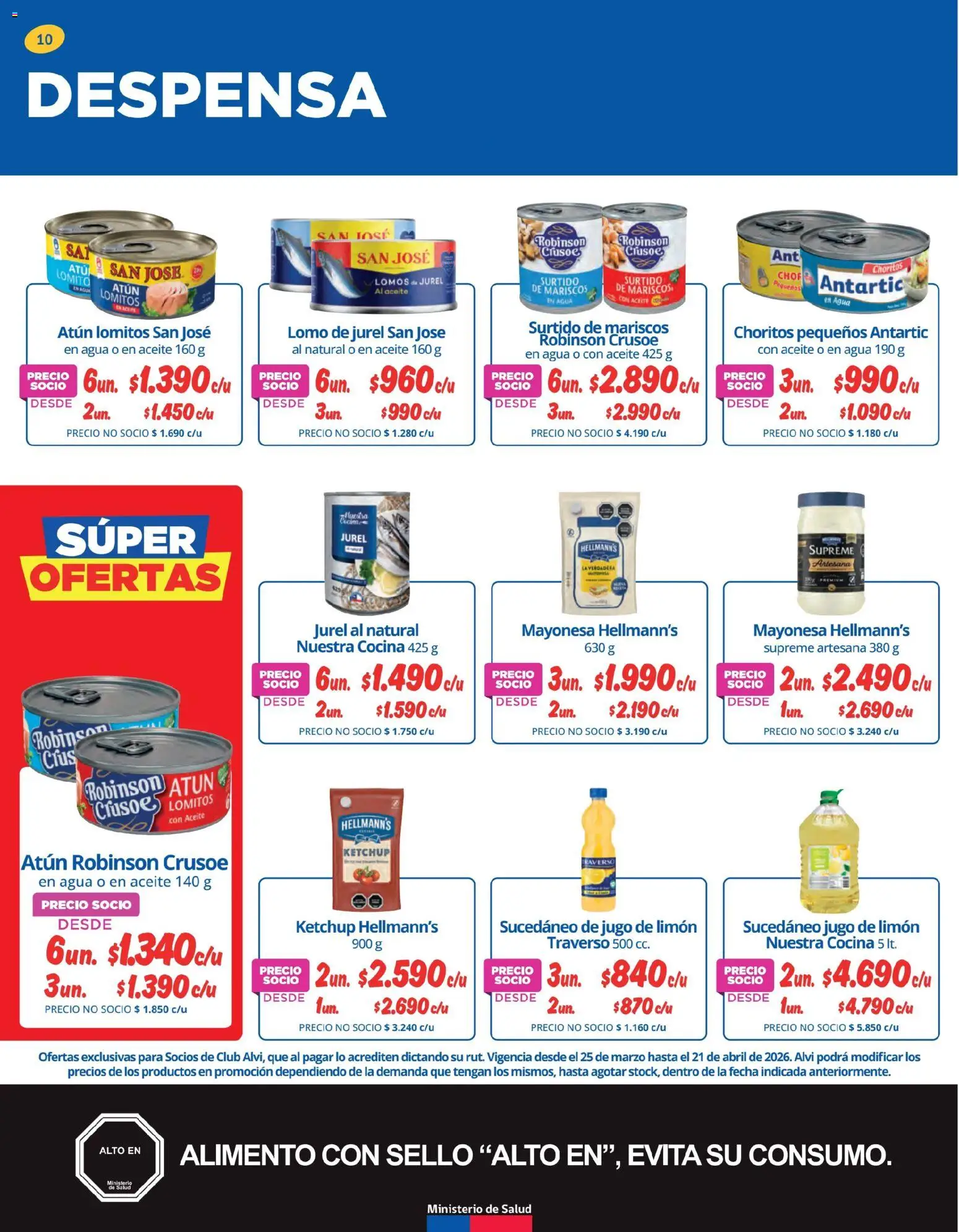Alvi ofertas  │ válido desde el 25.03.2026 | Página: 10 | Productos: Atún, Agua, Limón, Aceite