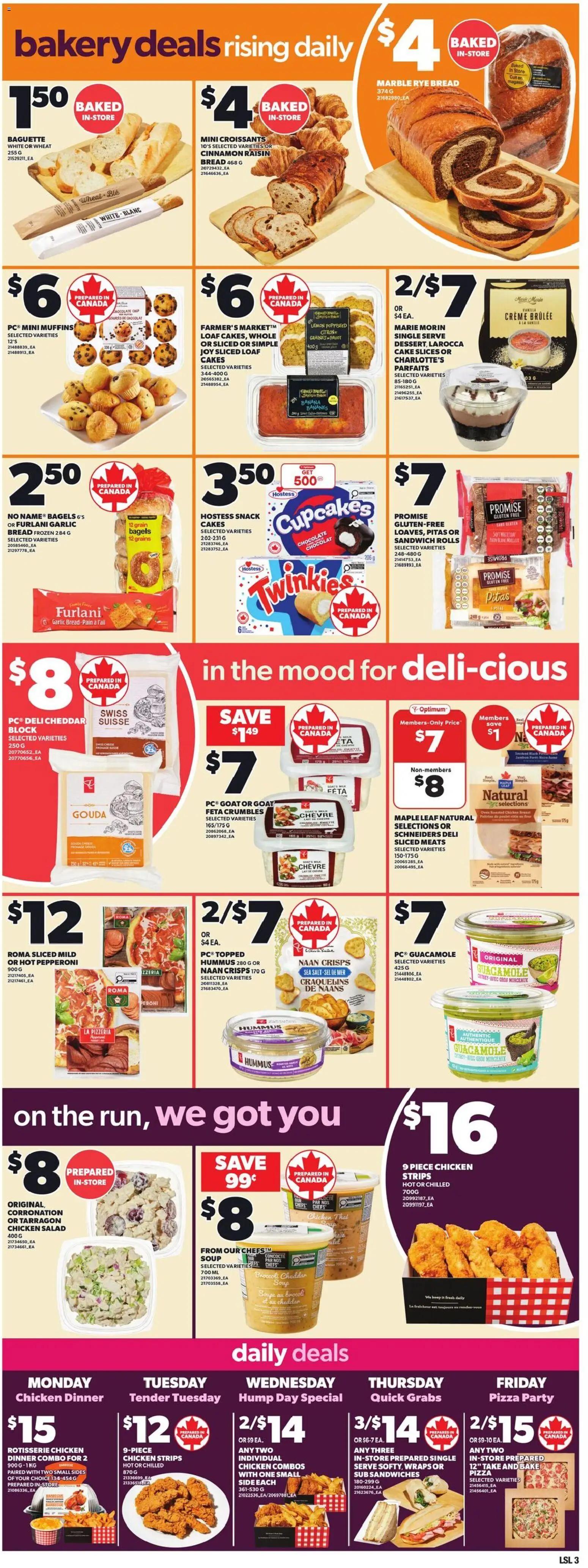 Loblaws flyer valid from 09.04.2026 | Page: 6 | Products: Salad, Bread, Chocolate, Pizza