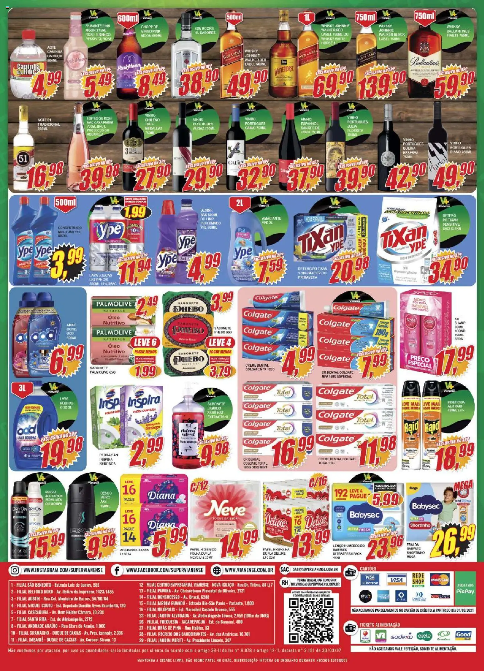 Vianense Folheto - válido de 17.04.2026 | Página: 4 | Produtos: Pedra sanitária, Pêssego, Creme dental, Inseticida