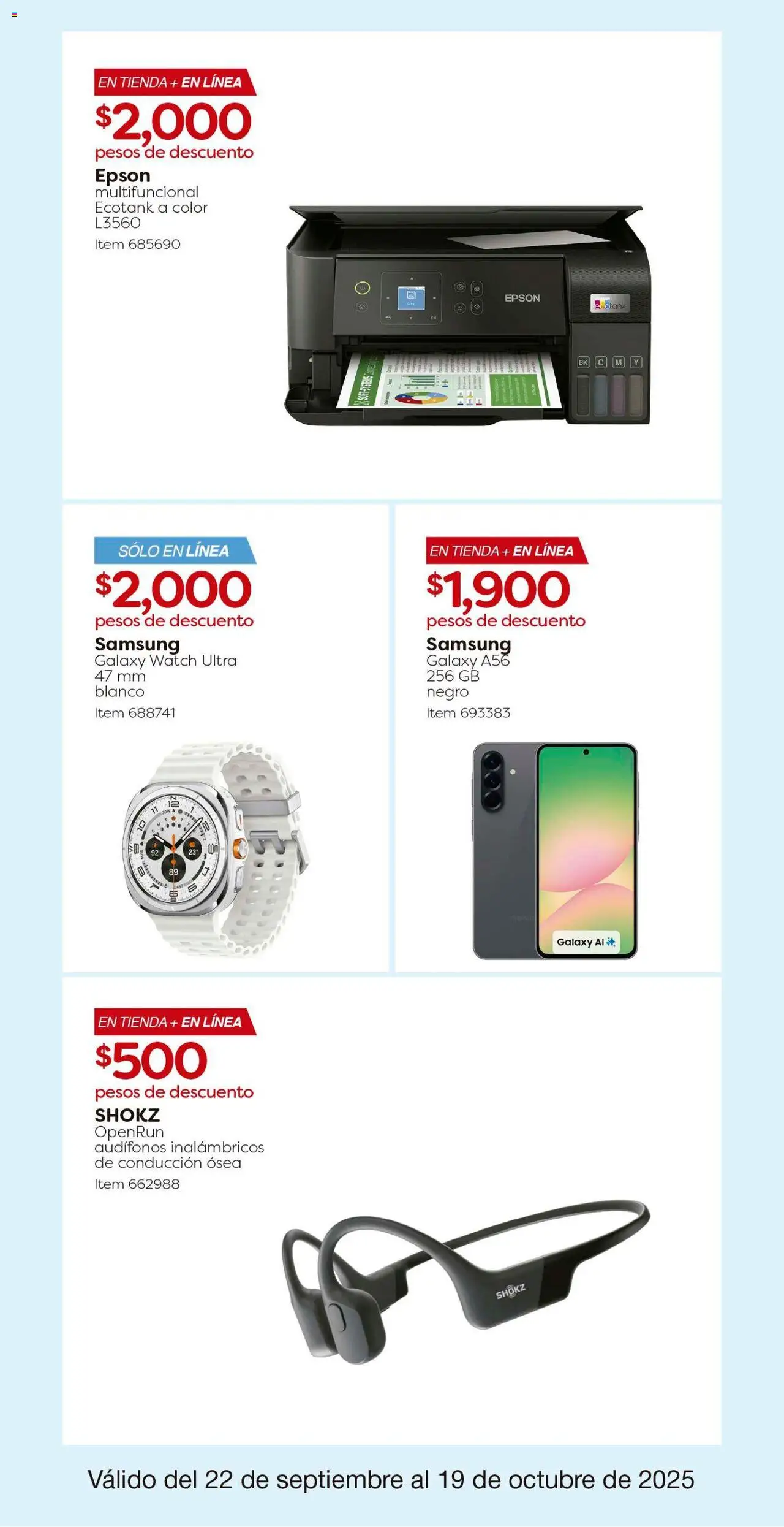 Nuevas ofertas de Costco válidas en toda la República Mexicana desde el 22.09.2025. ¡Encuentra las mejores ofertas en Costco - Catálogo! | Página: 7 | Productos: Audífonos, Smartphone