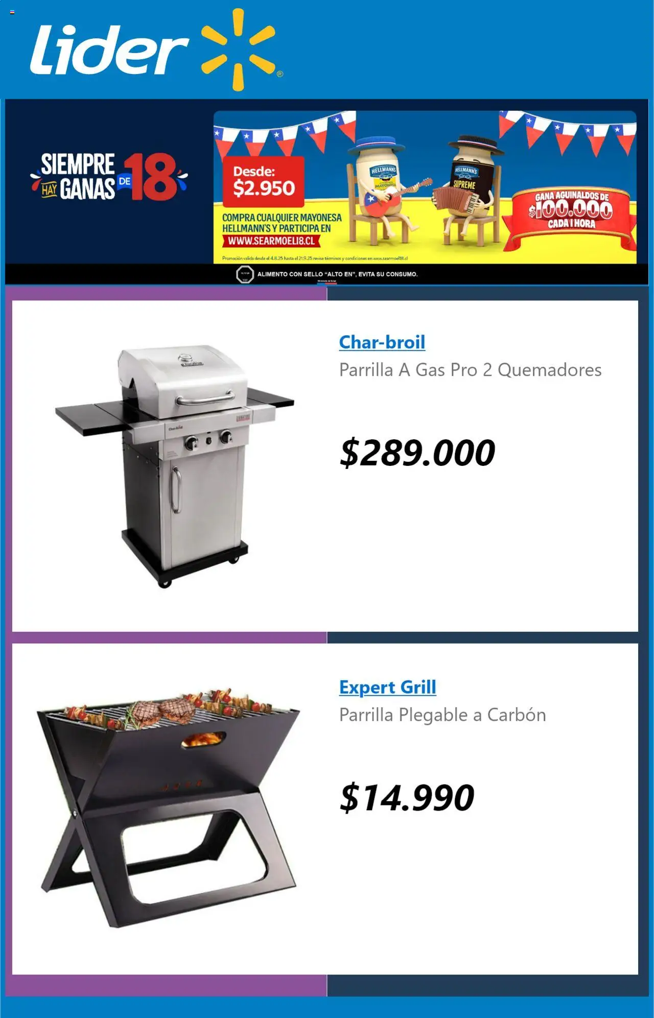 Lider ofertas  │ válido desde el 25.08.2025 | Página: 5 | Productos: Parrilla, Mayonesa