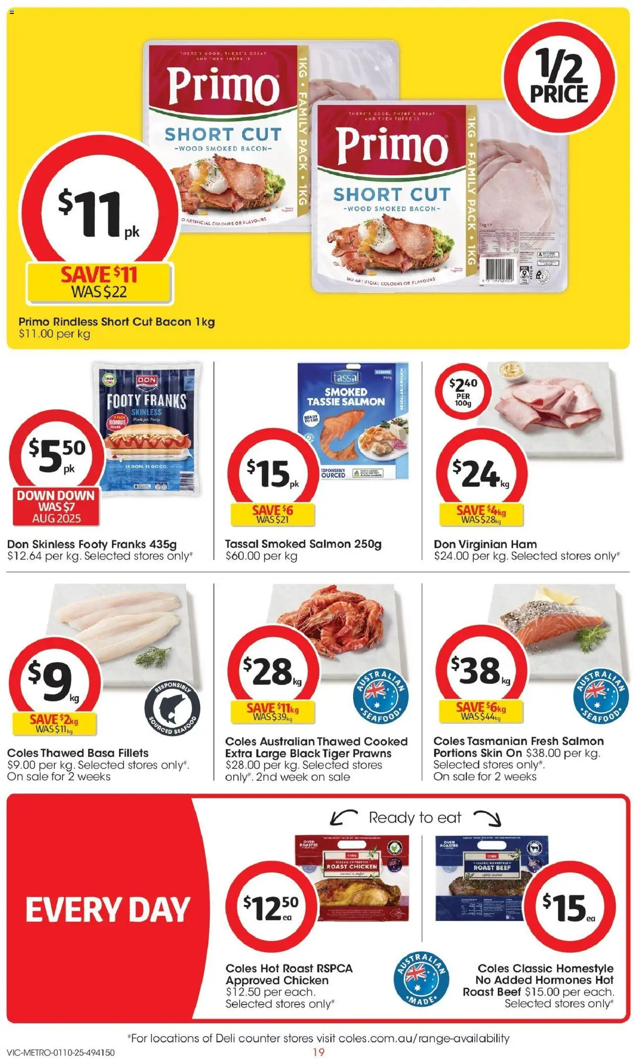 Coles catalogue - valid from 01.10.2025 | Page: 19 | Products: Chicken, Beef, Wood, Seafood