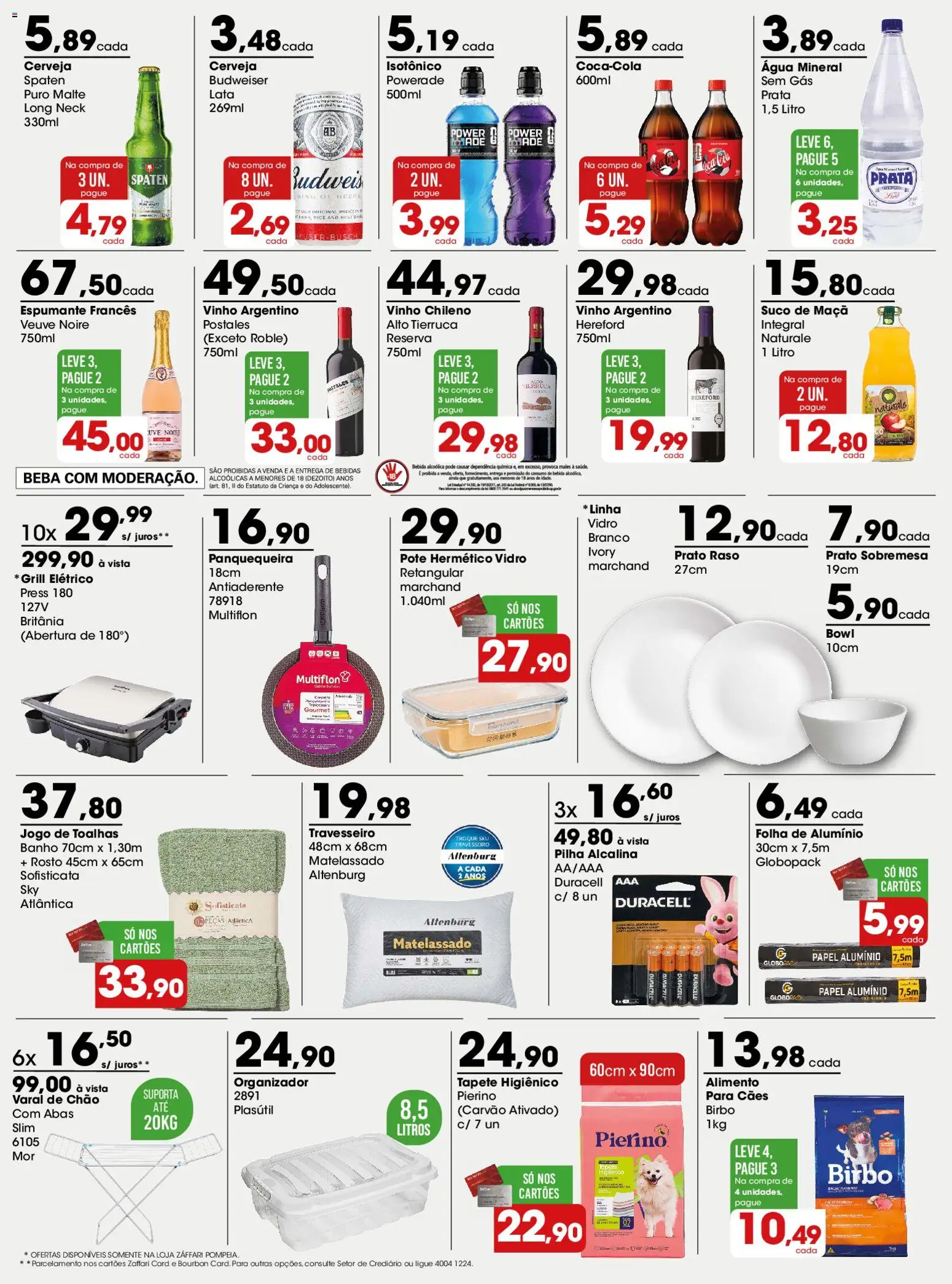 Zaffari Folheto - válido de 13.04.2026 | Página: 3 | Produtos: Travesseiro, Suco, Varal de chão, Tapete higiênico