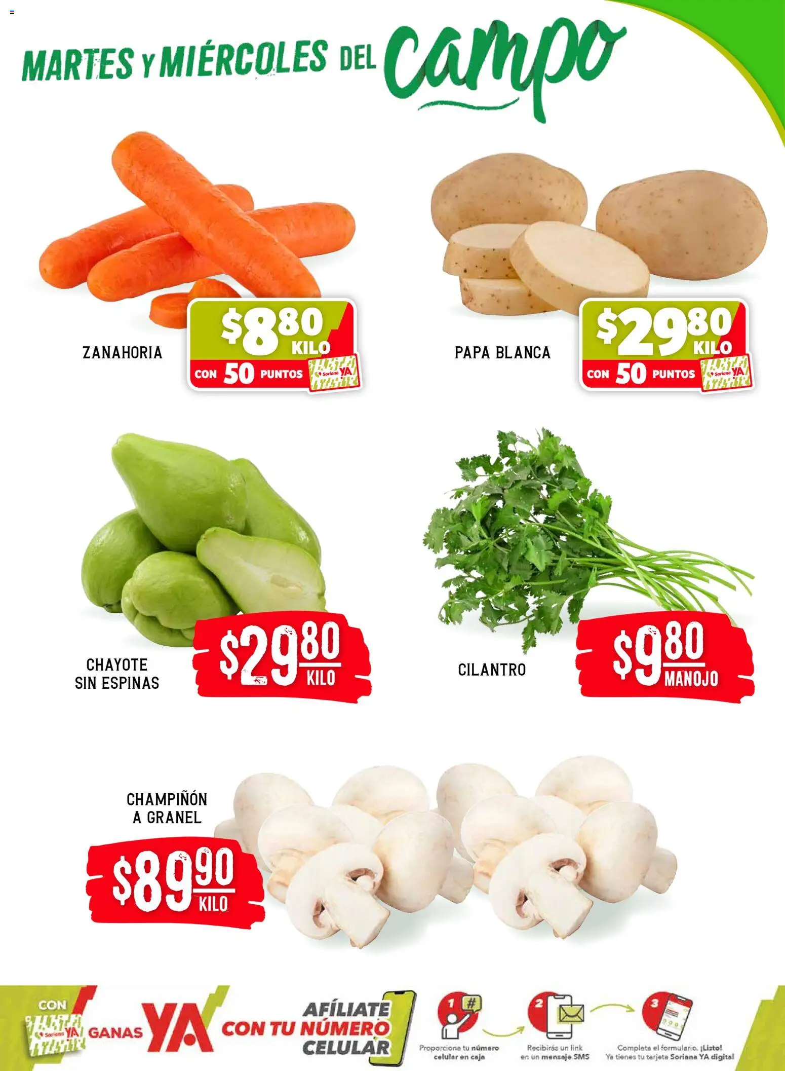 Nuevas ofertas de Soriana válidas en toda la República Mexicana desde el 24.03.2026. ¡Encuentra las mejores ofertas en Soriana Martes y Miércoles del Campo Híper: Nuevo León, Ciudad Victoria y Tampico! | Página: 3 | Productos: Papa, Caja, Zanahoria