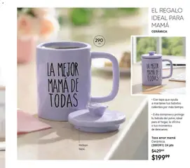 Vista previa de Taza amor mamá, Ceramic mug with lid to keep your drinks hot for longer. Prevents spills and protects your drink from dust, ideal for home, office or your moments of rest., nuevo folleto de la tienda, válido en México a partir del 02.04.2026 | Página: 57 | Productos: Taza