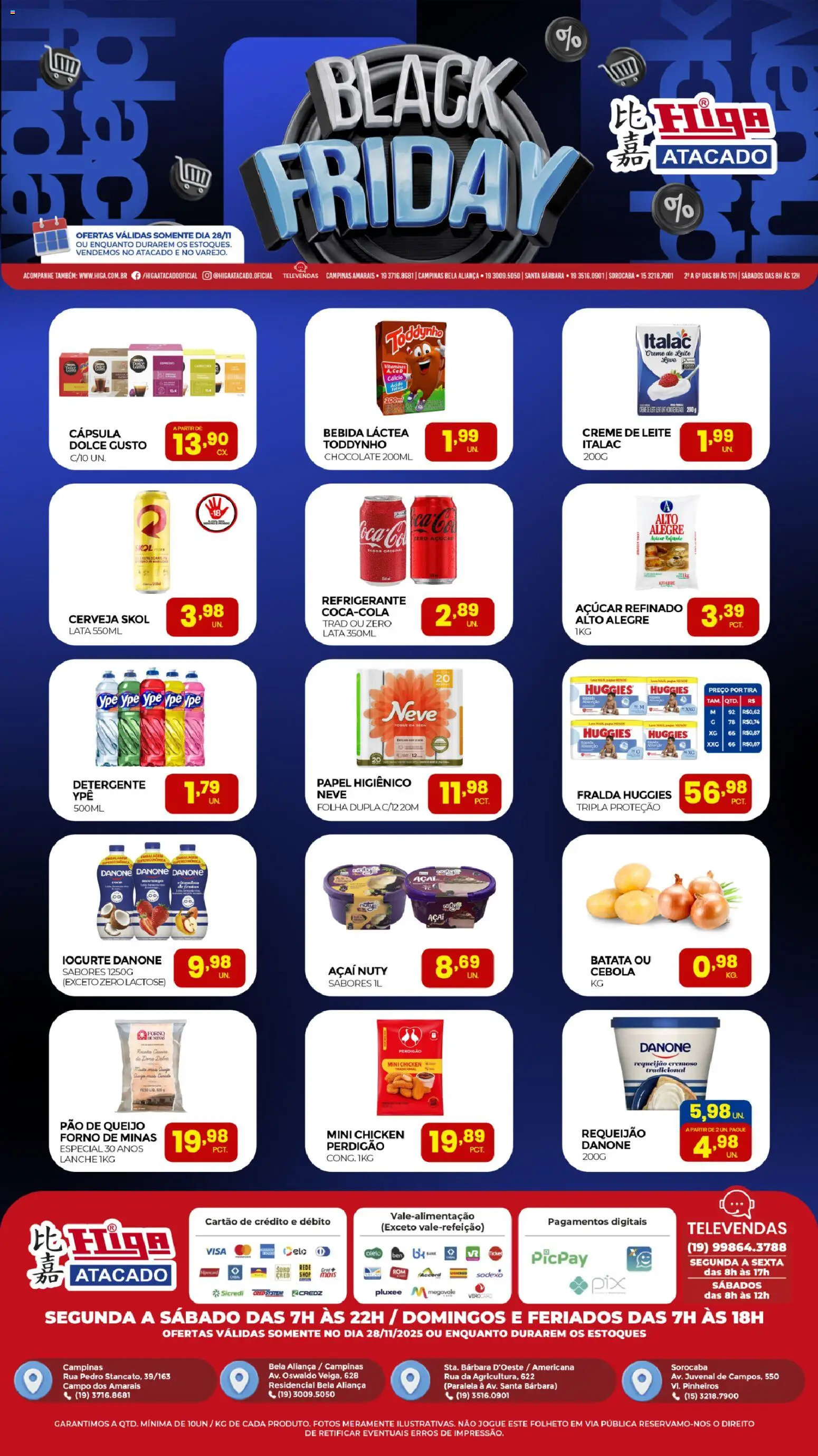 Higa Atacado Folheto - válido de 28.11.2025 | Página: 1 | Produtos: Forno, Creme, Açúcar, Refrigerante