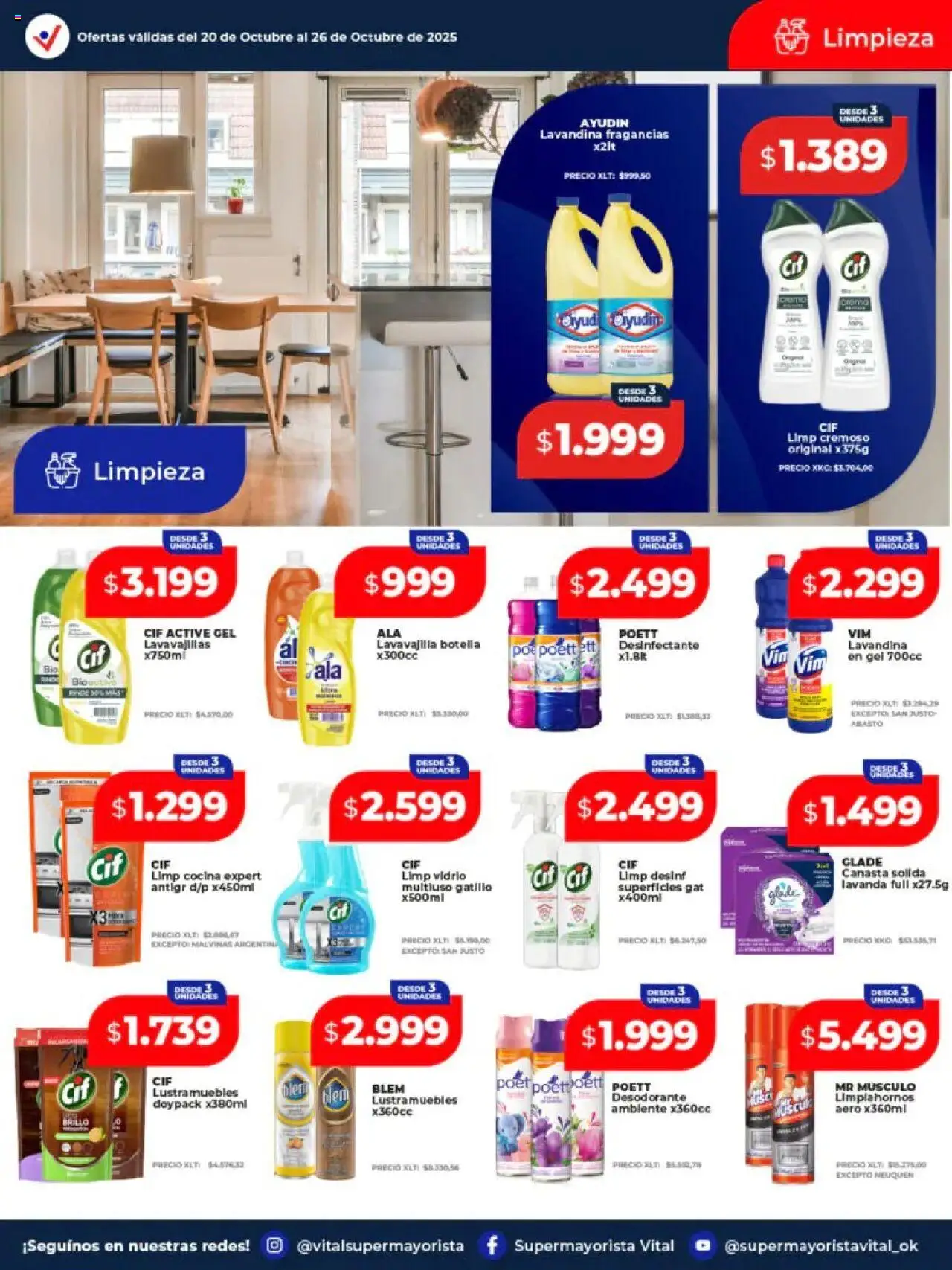 Vital - Ofertas - Laferrere │ válido desde el 20.10.2025 | Página: 7 | Productos: Desinfectante, Lustramuebles, Cocina, Lavavajillas