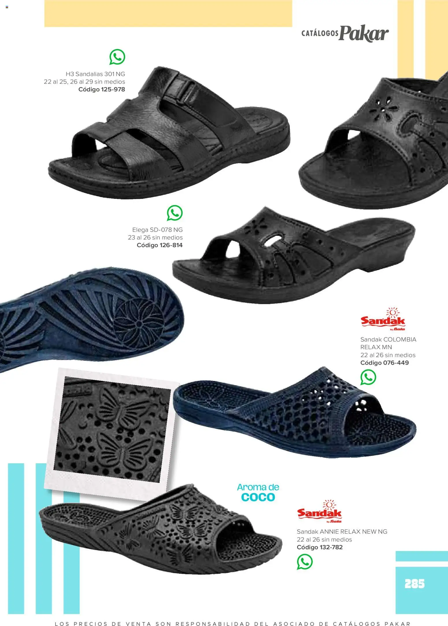 Nuevas ofertas de SC Pakar válidas en toda la República Mexicana desde el 30.01.2026. ¡Encuentra las mejores ofertas en SC Pakar catálogo Primavera / Verano! | Página: 285 | Productos: Sandalias, Bata