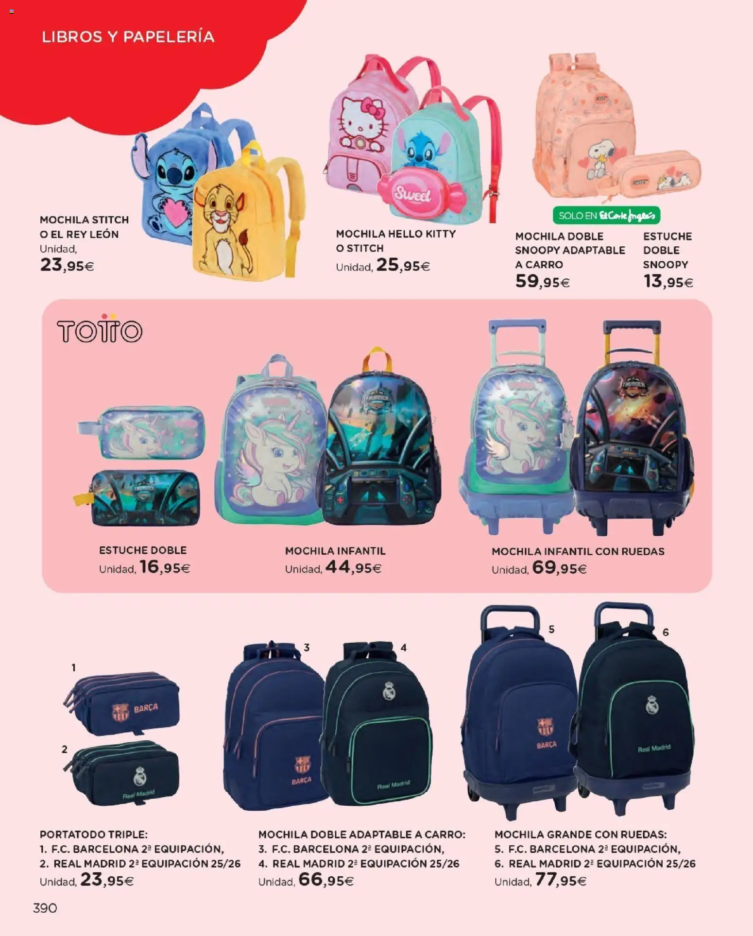 Nuevas ofertas de El Corte Inglés válidas en toda la República Mexicana desde el 27.10.2025. ¡Encuentra las mejores ofertas en El Corte Inglés catálogo Juguetes! | Página: 390 | Productos: Mochila, Estuche