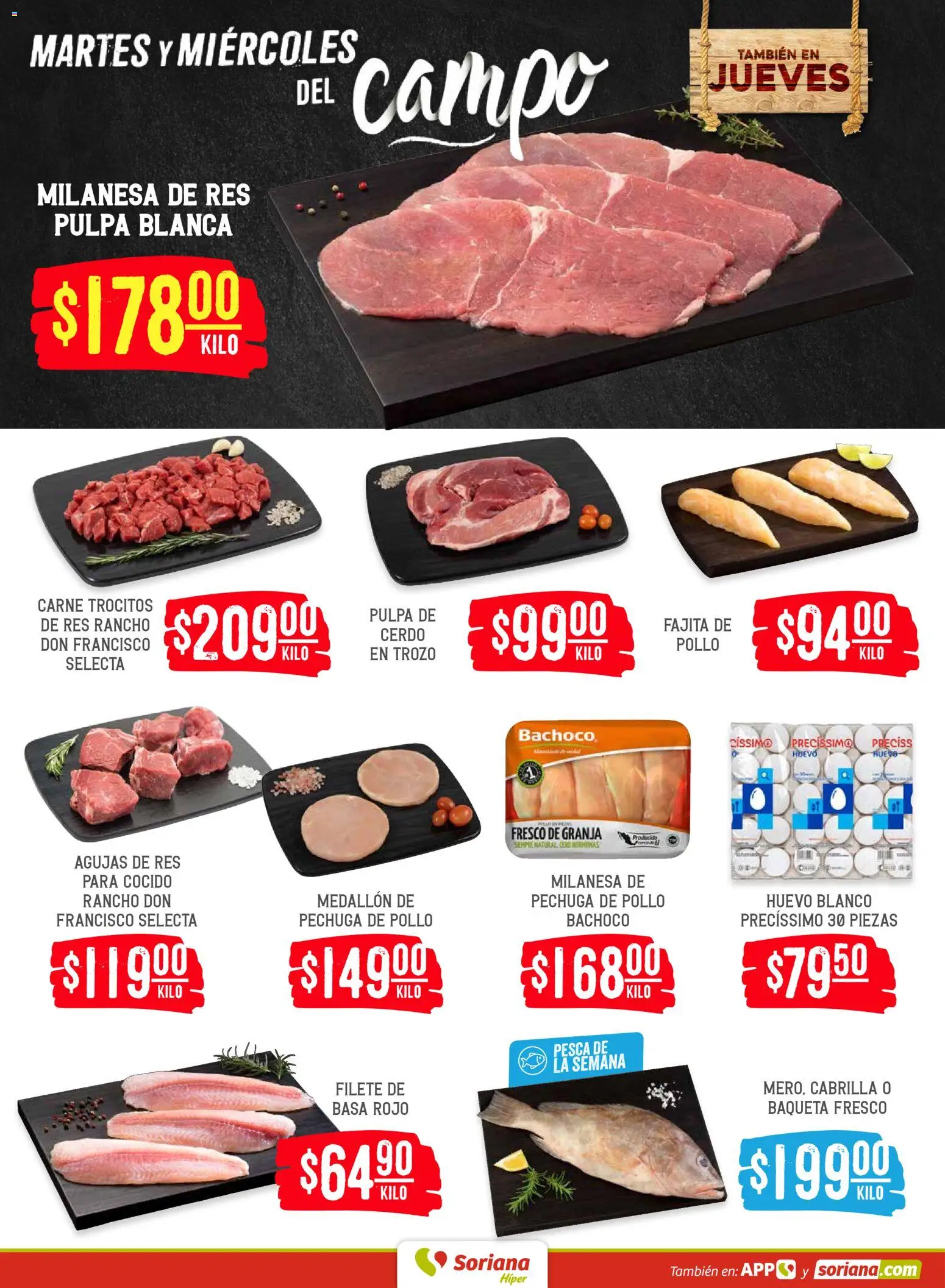 Nuevas ofertas de Soriana válidas en toda la República Mexicana desde el 14.04.2026. ¡Encuentra las mejores ofertas en Soriana Martes y Miércoles del Campo Híper: Tijuana, Mexicali, Ensenada, San Luis Río Colorado y Tecate! | Página: 4 | Productos: Pollo, Milanesa, Huevo, Res