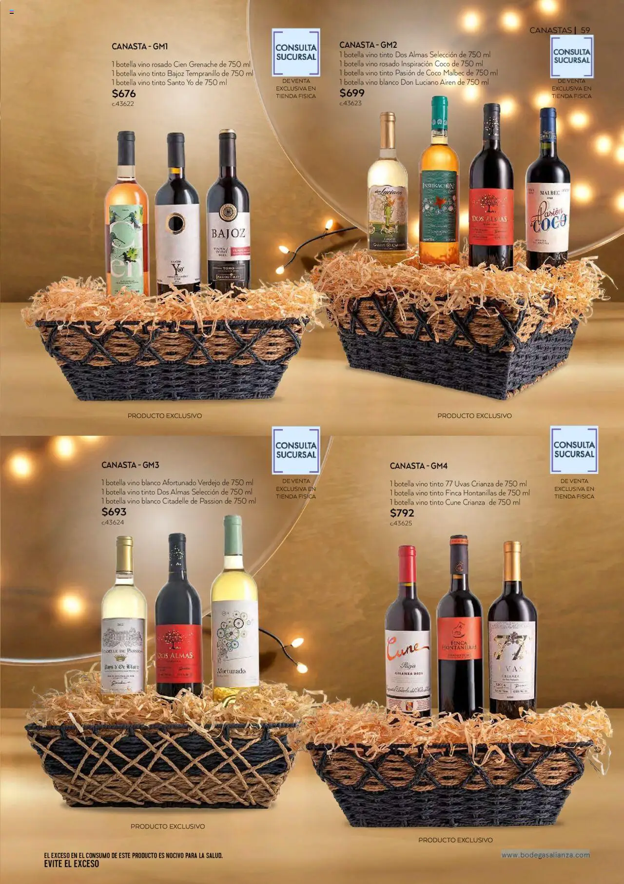 Nuevas ofertas de Bodegas Alianza válidas en toda la República Mexicana desde el 01.10.2025. ¡Encuentra las mejores ofertas en Bodegas Alianza - Catálogo Cava Morada! | Página: 61 | Productos: Botella, Vino, Canasta