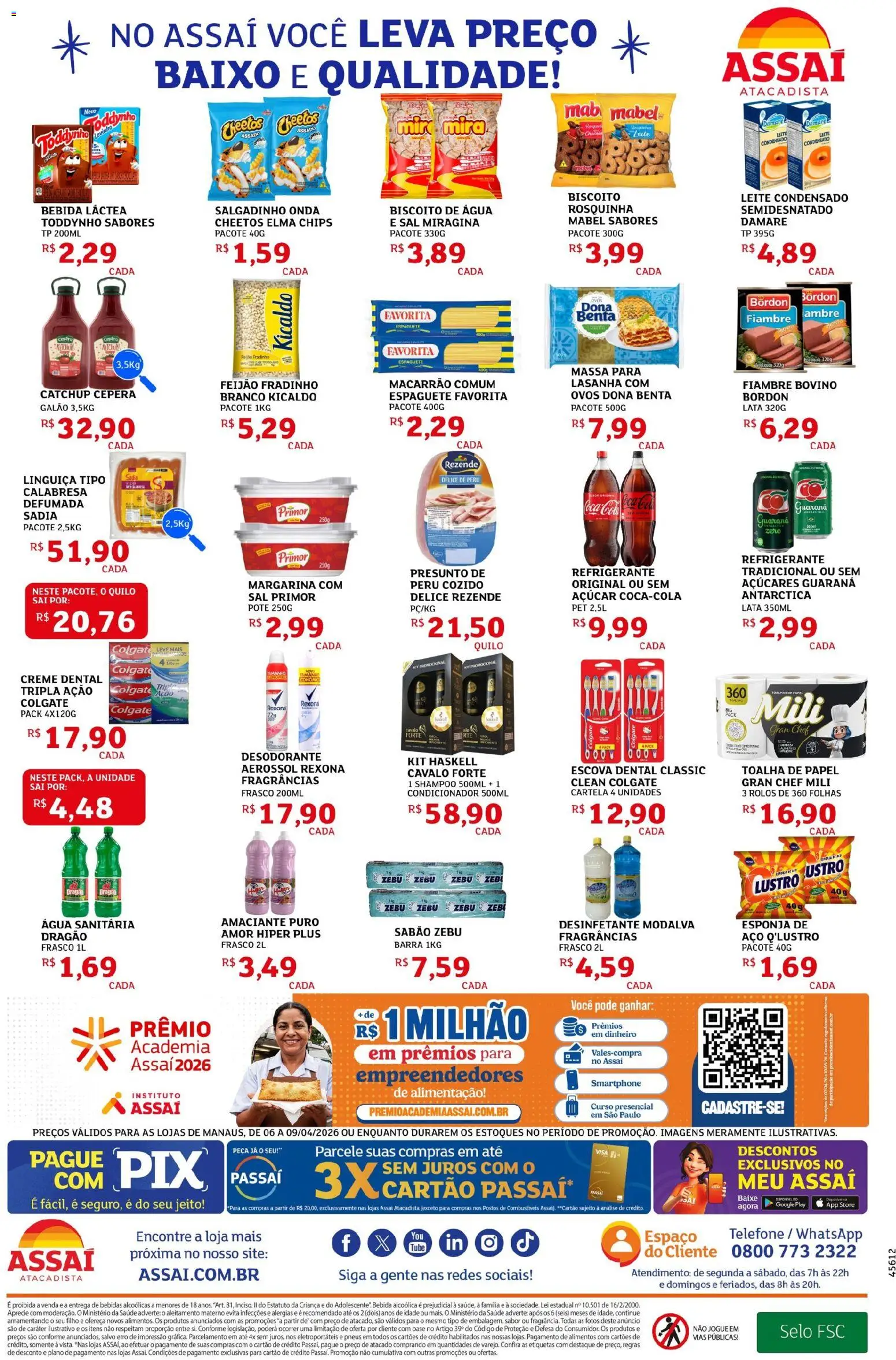 Assaí Atacadista Folheto - válido de 06.04.2026 | Página: 2 | Produtos: Escova, Elma Chips, Ovos, Massa