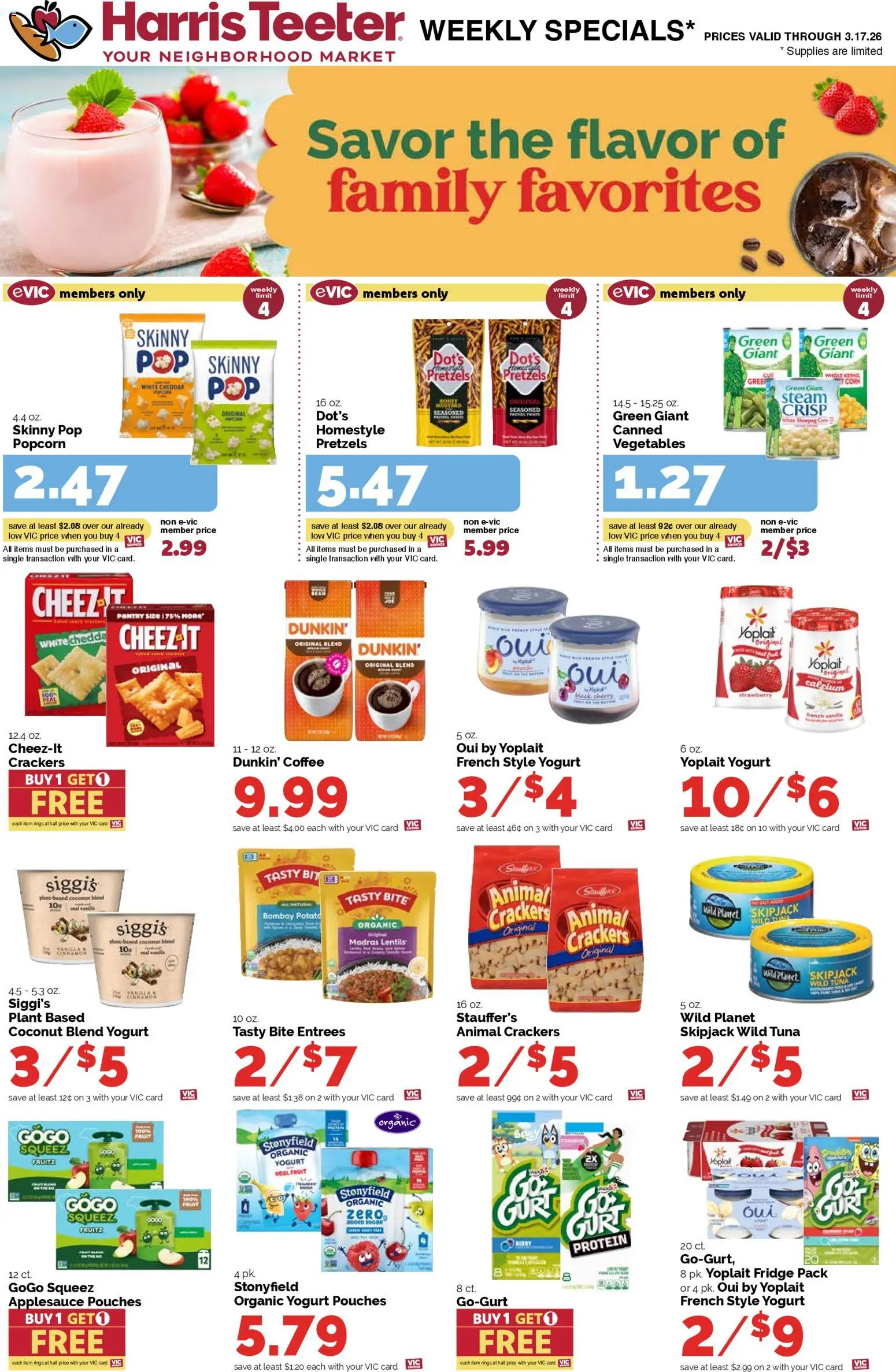 Harris Teeter Weekly Ad  - valid from 11.03.2026 | Page: 12 | Products: Yogurt, Coffee, Vegetables