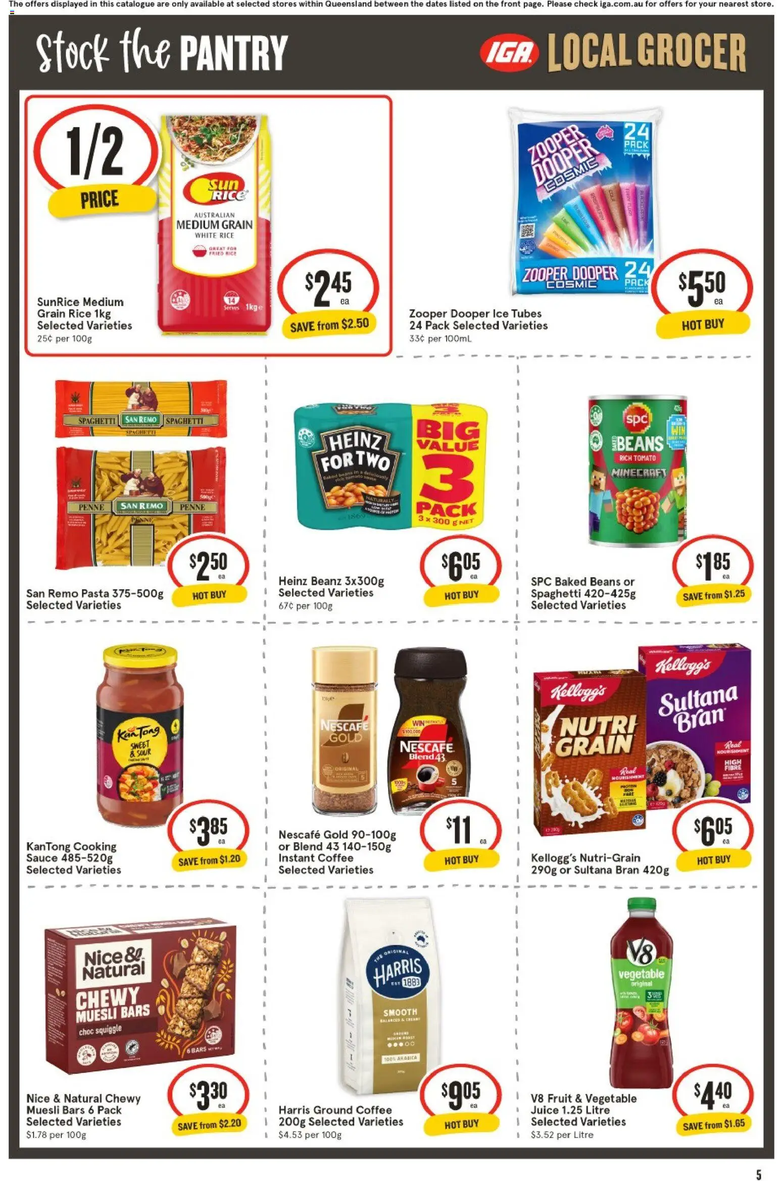 IGA catalogue - valid from 25.02.2026 | Page: 5 | Products: Coffee, Rice, Pasta, Sauce