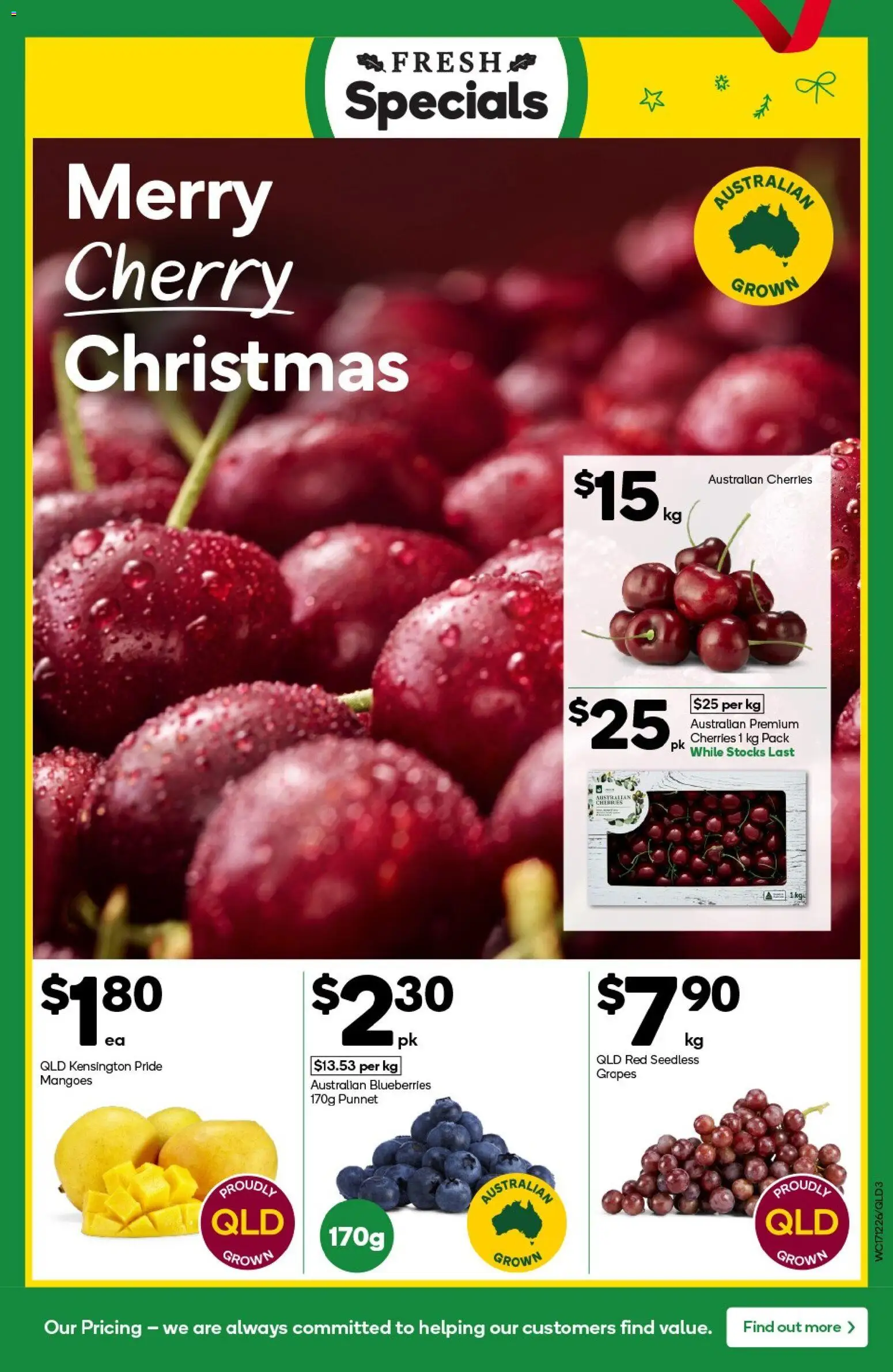 Woolworths catalogue - valid from 17.12.2025 | Page: 3 | Products: Cherries, Grapes, Blueberries