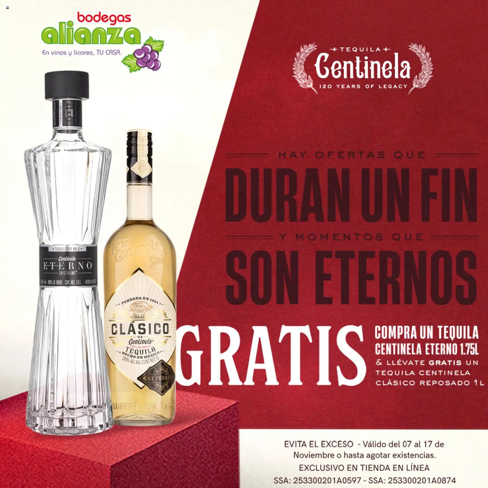 Nuevas ofertas de Bodegas Alianza válidas en toda la República Mexicana desde el 07.11.2025. ¡Encuentra las mejores ofertas en Bodegas Alianza catálogo Tequila Centinela! | Página: 1 | Productos: Tequila