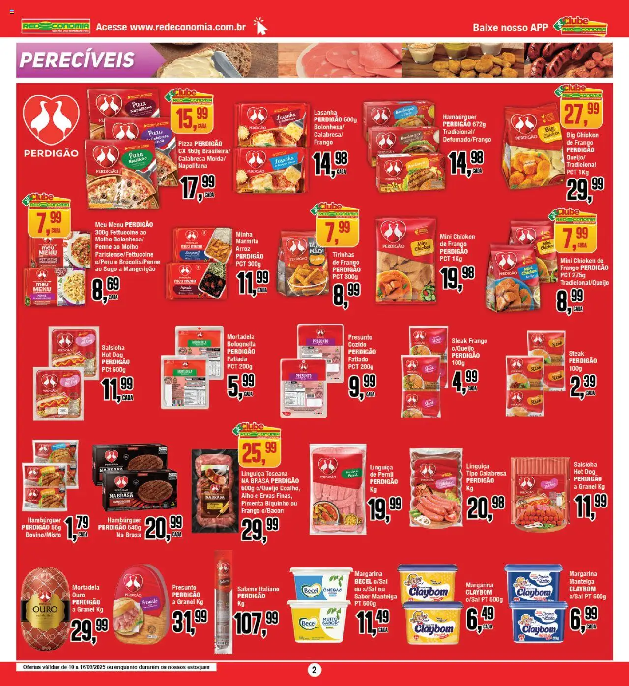 RedEconomia Folheto - válido de 10.09.2025 | Página: 2 | Produtos: Pernil, Salame, Presunto, Margarina