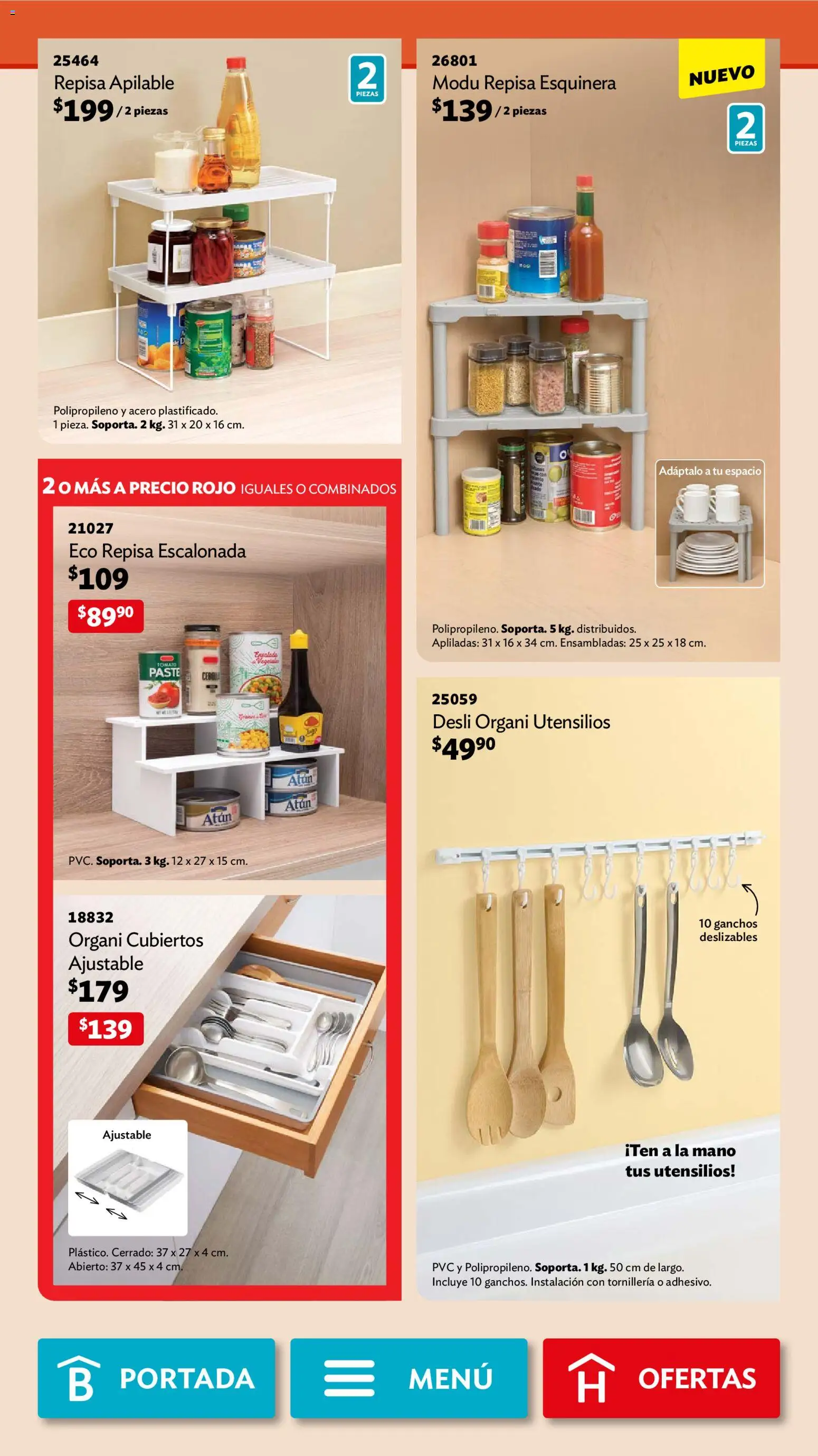 Nuevas ofertas de Betterware válidas en toda la República Mexicana desde el 02.02.2026. ¡Encuentra las mejores ofertas en Betterware campaña 2 2026! | Página: 45 | Productos: Cebolla, Repisa, Atún