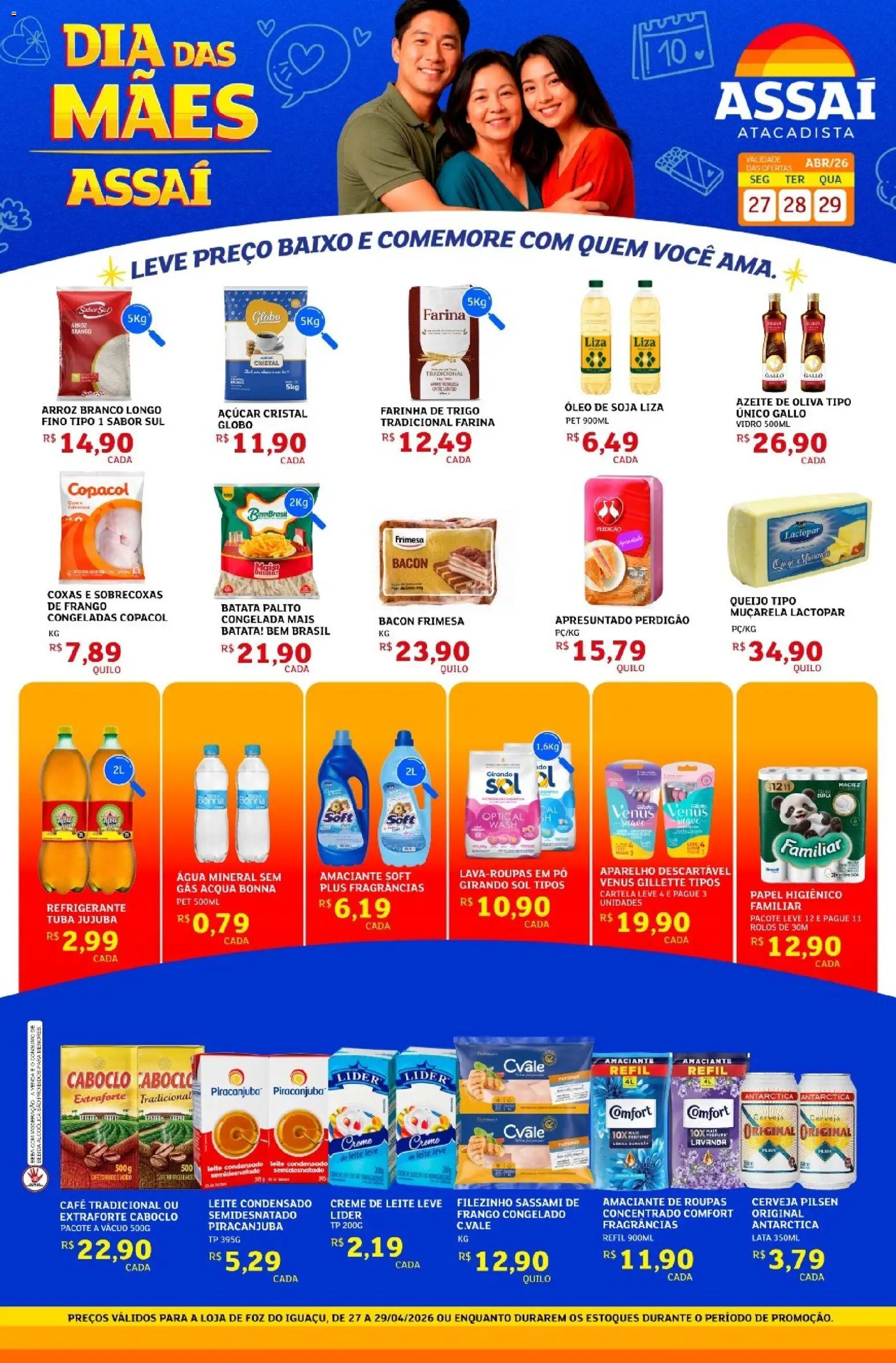Assaí Atacadista Folheto - válido de 27.04.2026 | Página: 1 | Produtos: Amaciante de roupas, Café, Açúcar, Azeite