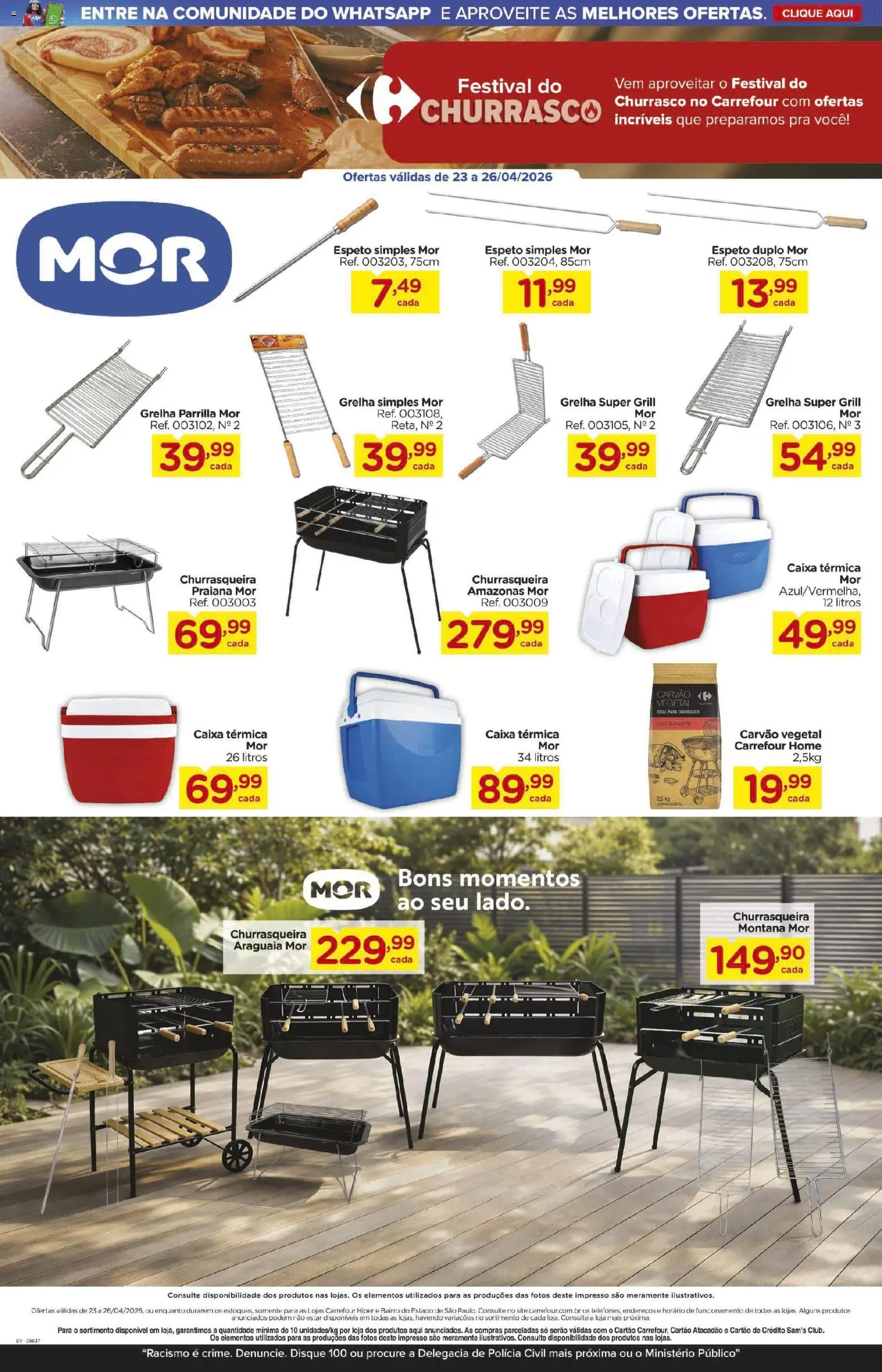 Carrefour Folheto - válido de 23.04.2026 | Página: 3 | Produtos: Grill, Carvão vegetal, Caixa, Churrasqueira