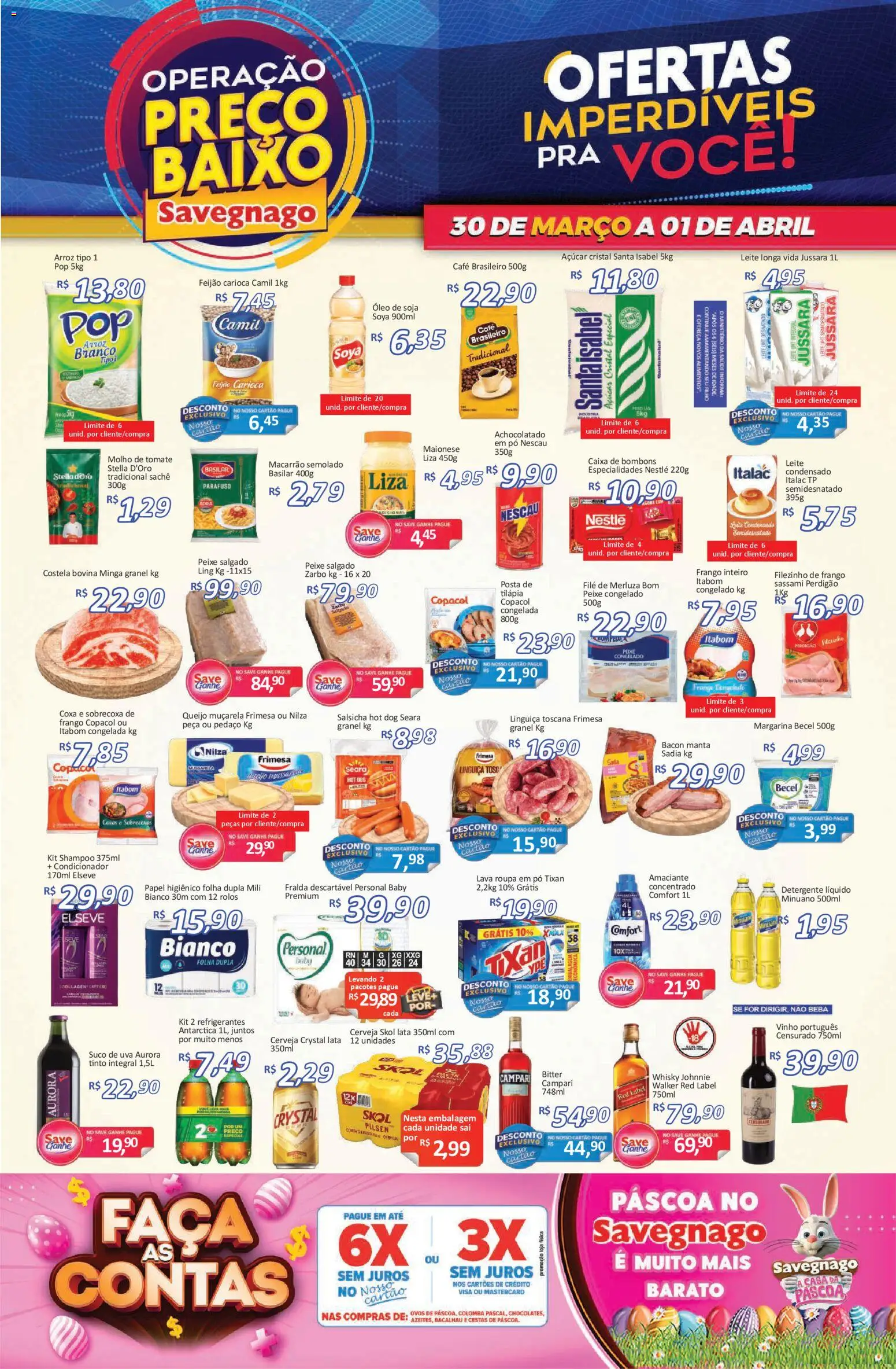 Savegnago Folheto - válido de 30.03.2026 | Página: 1 | Produtos: Molho de tomate, Achocolatado, Cerveja, Margarina