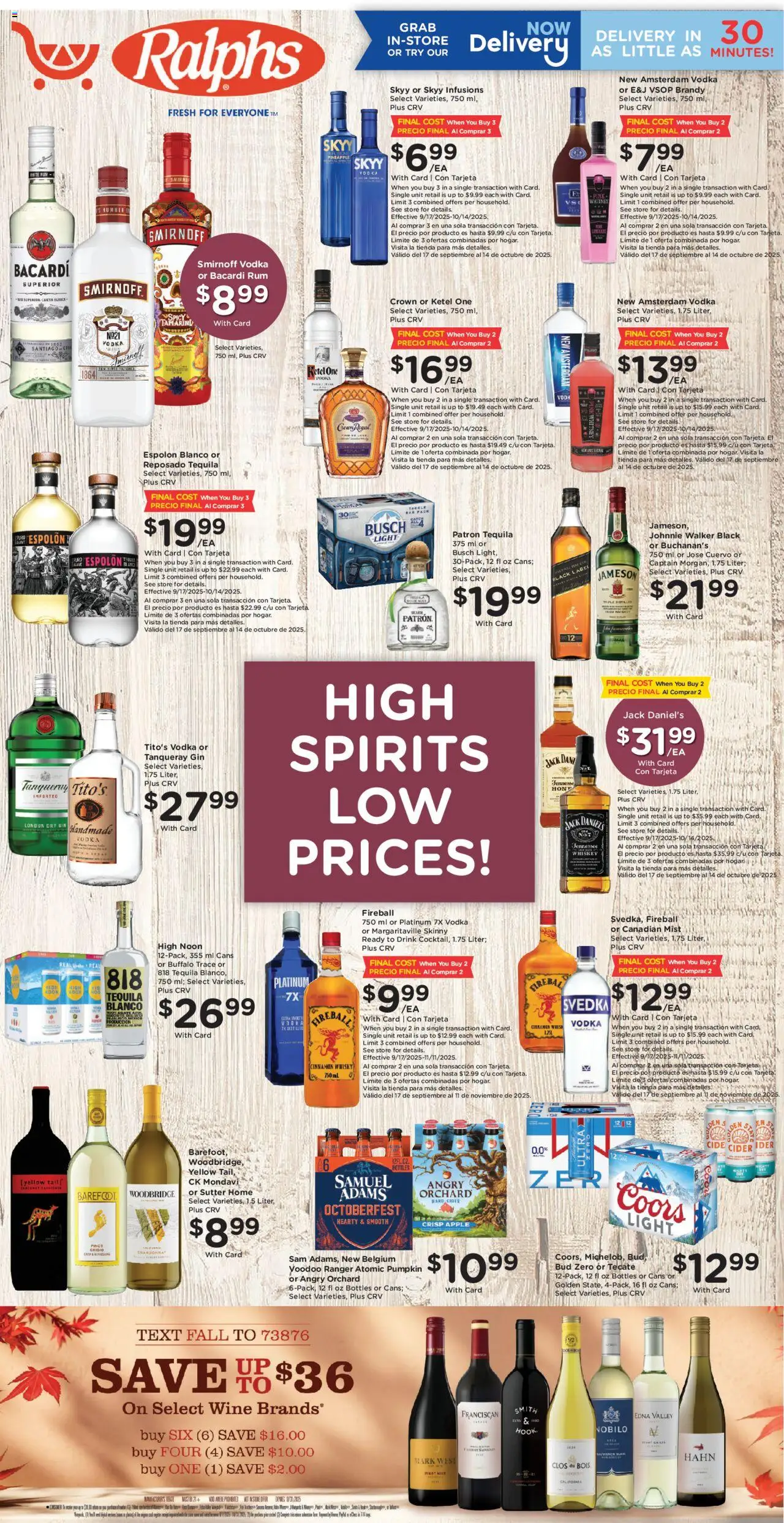 Ralphs Adult Beverage - valid from 01.10.2025 | Page: 1 | Products: Cider, Hook, Whiskey, Pumpkin