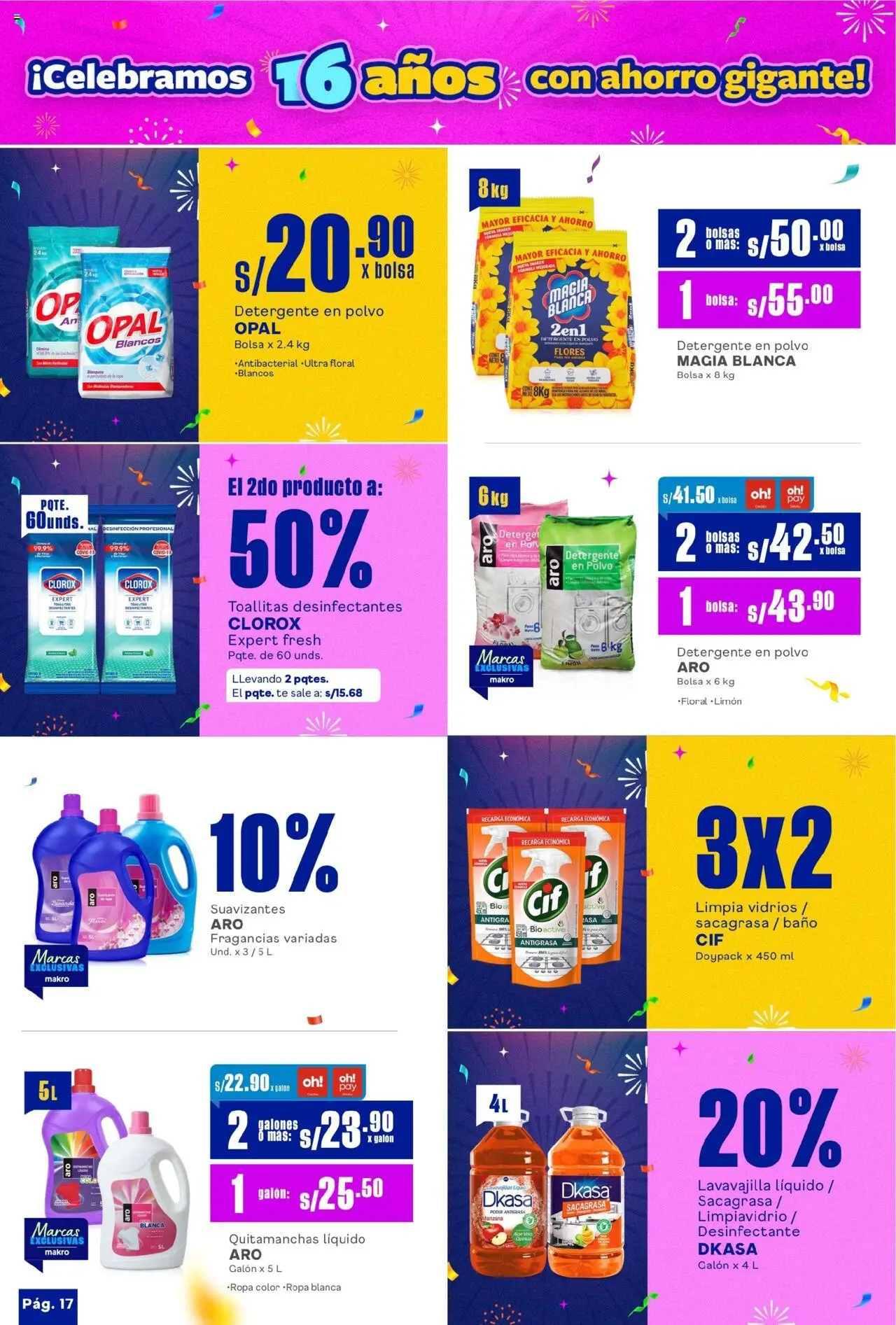 Catálogo Makro válido desde 17.07.2025 | Página: 19 | Productos: Quitamanchas, Baño, Té, Polvo