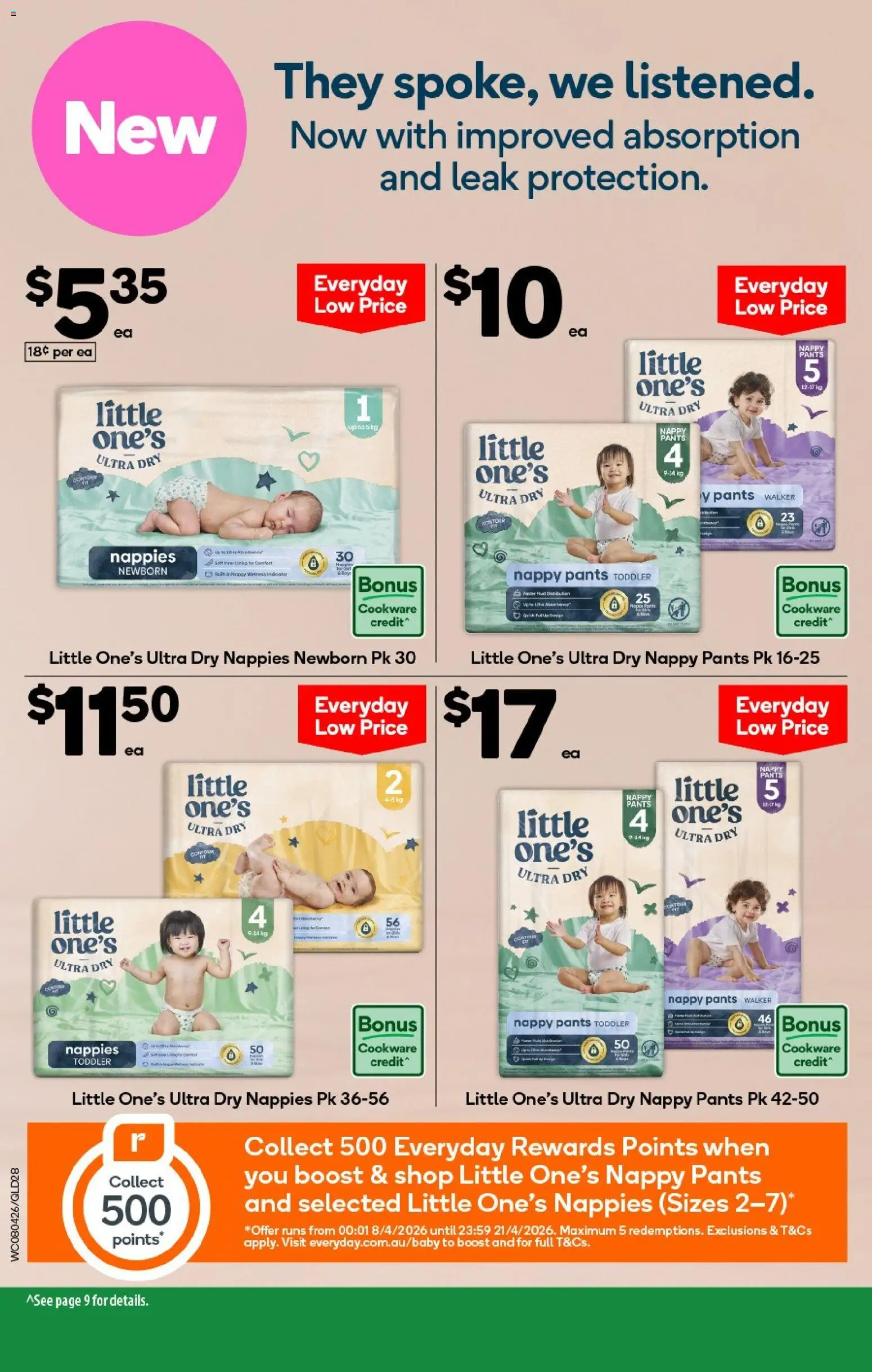 Woolworths catalogue - valid from 08.04.2026 | Page: 28 | Products: Cookware, Nappies, Pants