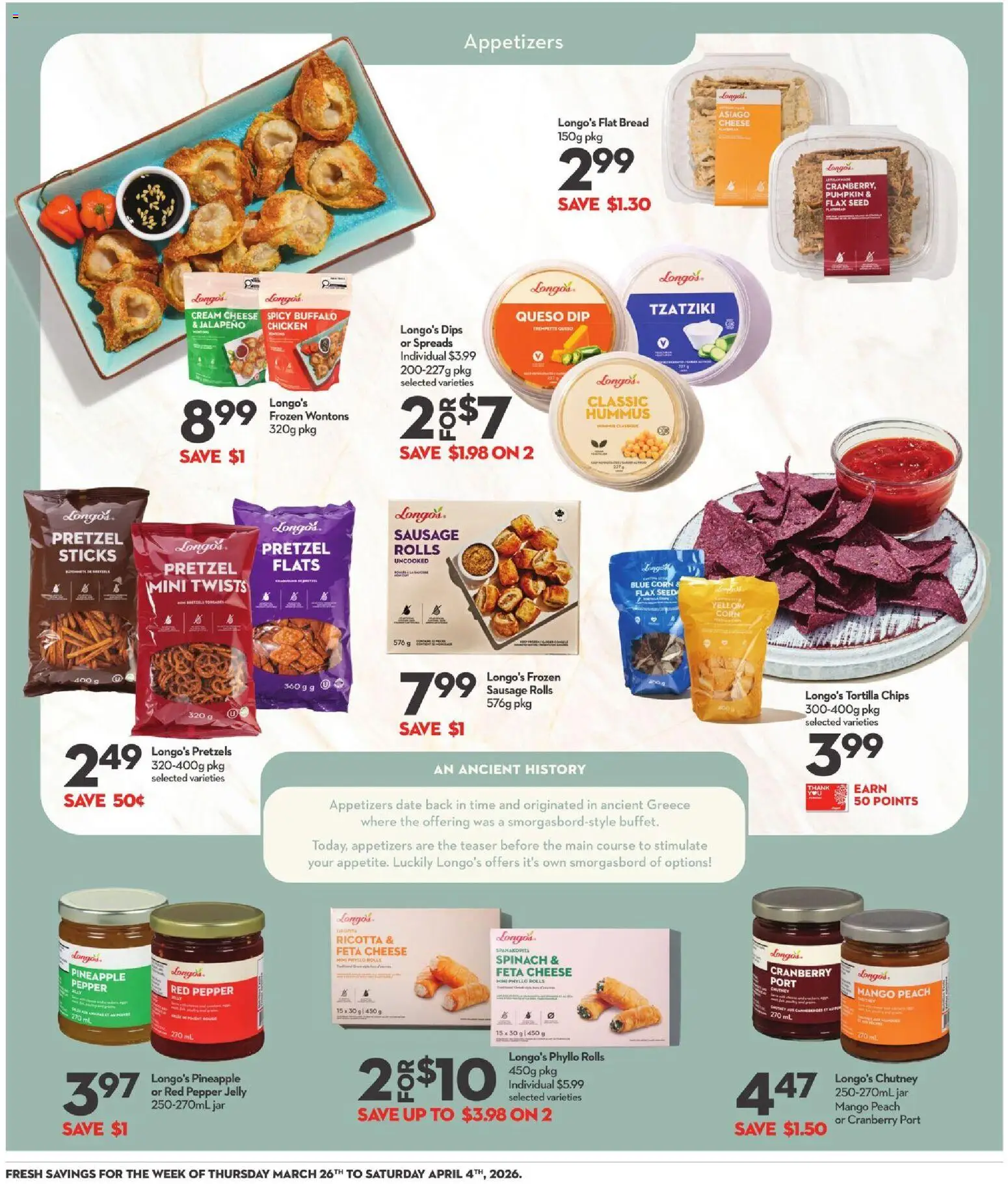 Longo's flyer valid from 26.03.2026 | Page: 14 | Products: Pineapple, Cheese, Bread, Chicken