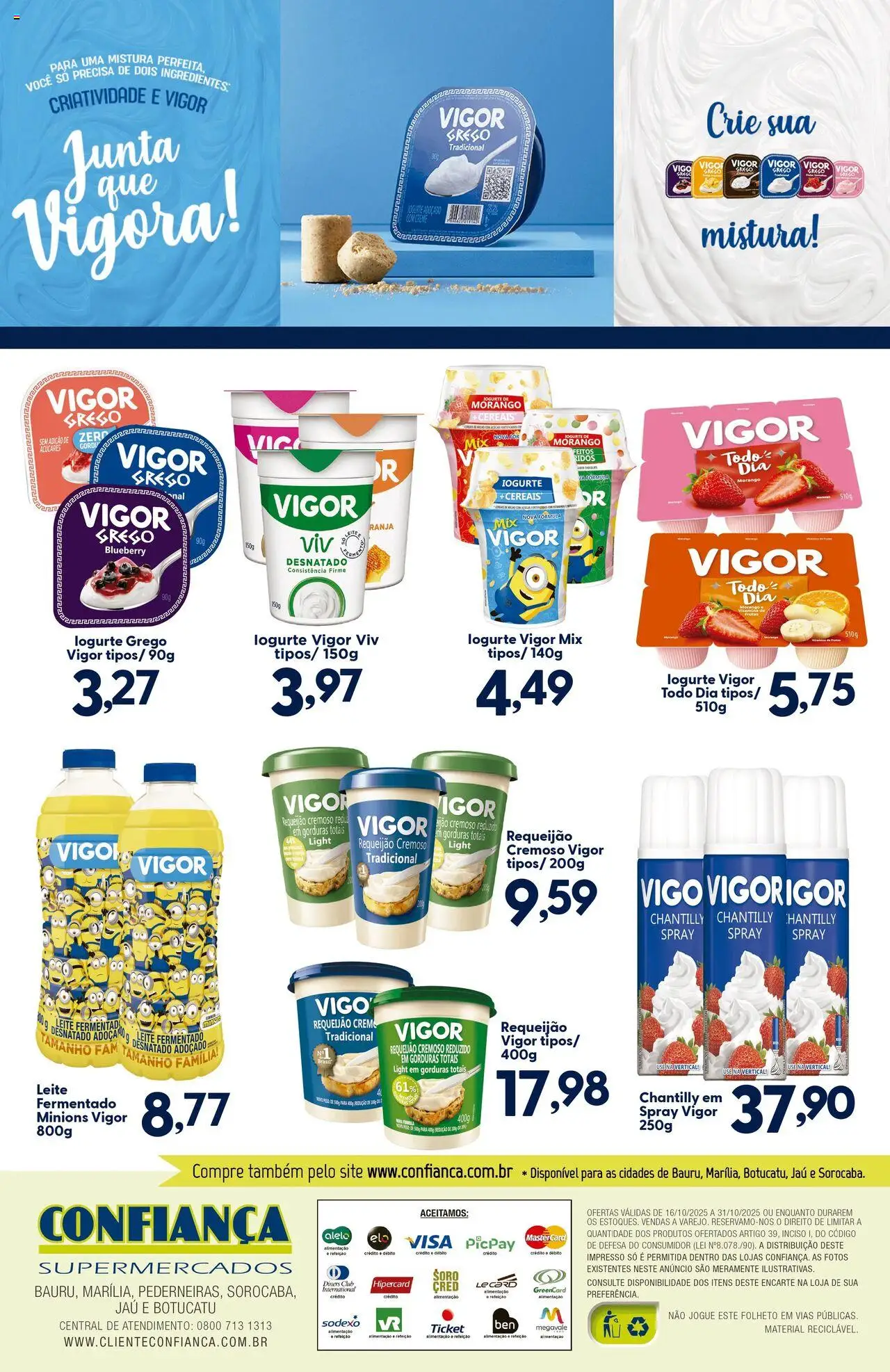 Confiança Folheto - válido de 16.10.2025 | Página: 2 | Produtos: Leite, Creme, Requeijão, Leite fermentado