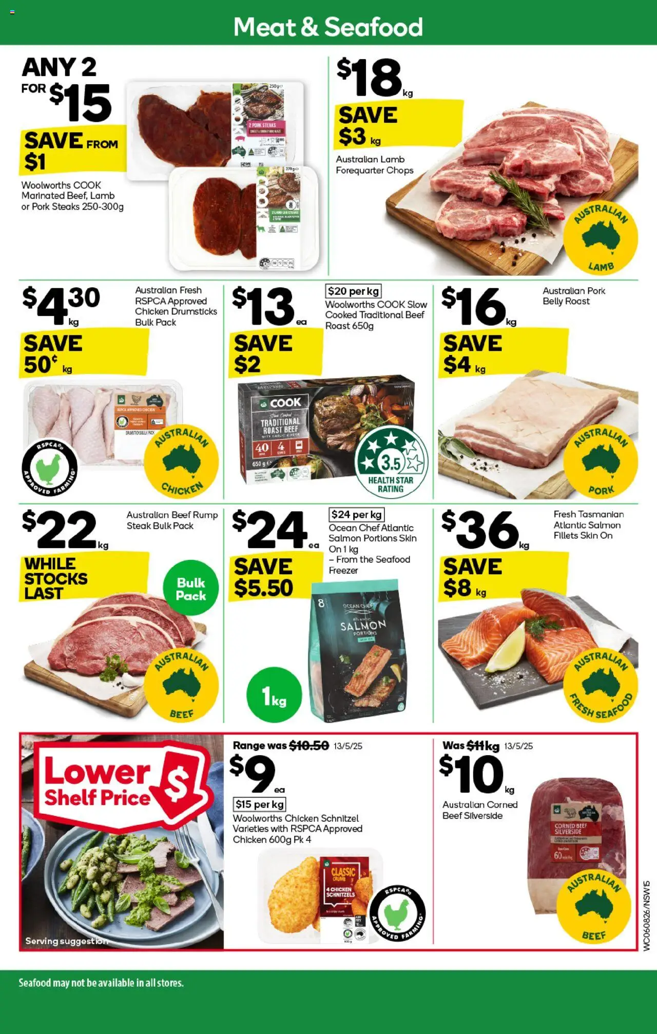 Woolworths catalogue - valid from 06.08.2025 | Page: 15 | Products: Pork, Lamb, Meat, Salmon