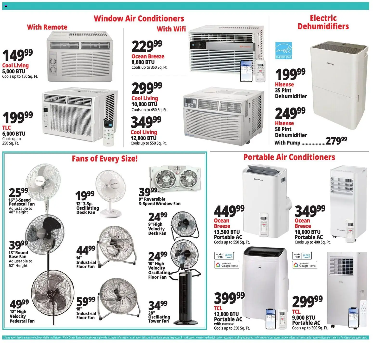 Ocean State Job Lot Weekly Ad - valid from 16.04.2026 | Page: 19 | Products: Pump, Desk, Dehumidifier, Fan