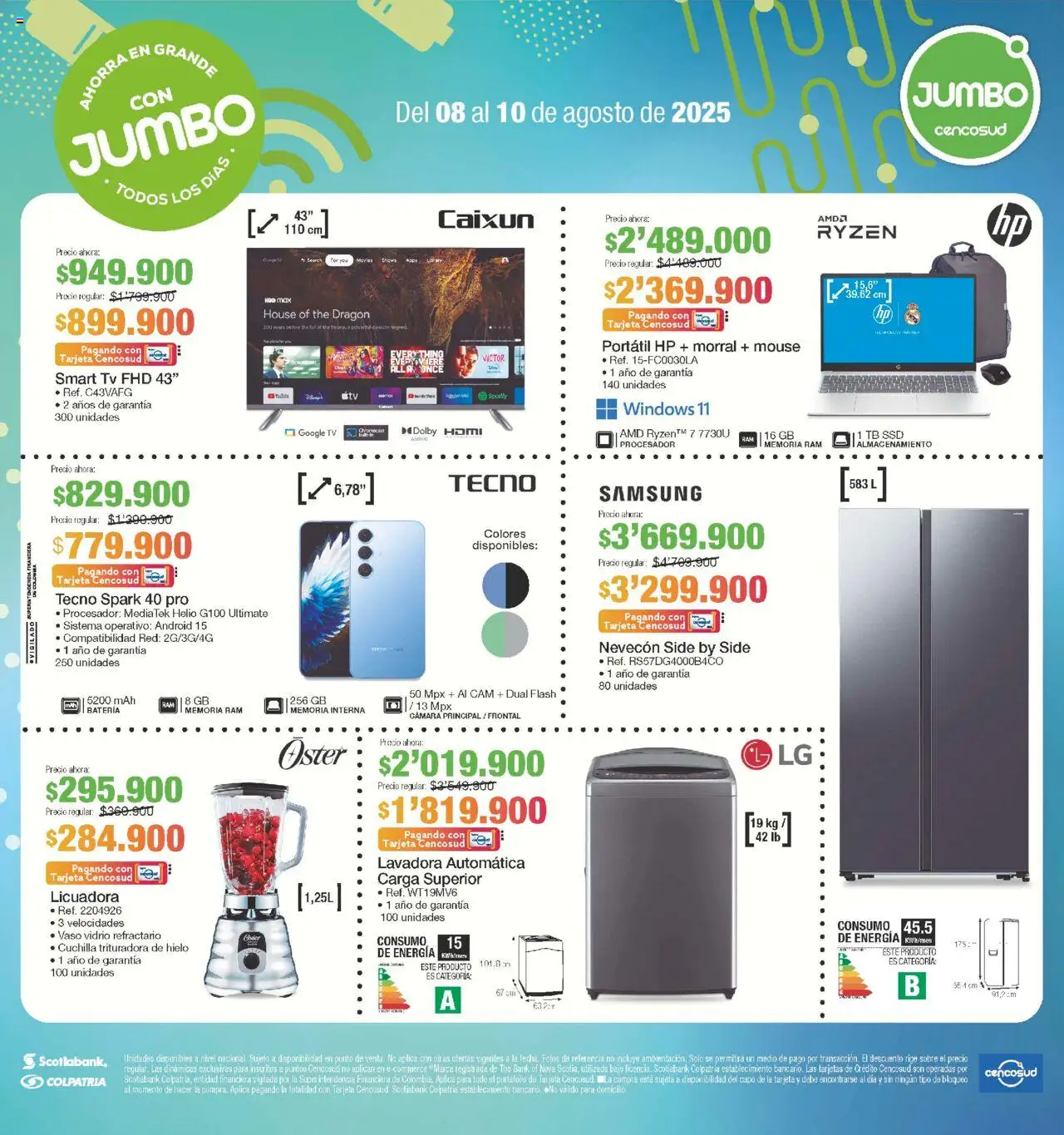 Jumbo revista - valida desde el 08.08.2025 | Página: 1 | Productos: Audio, Licuadora, Morral, Mouse